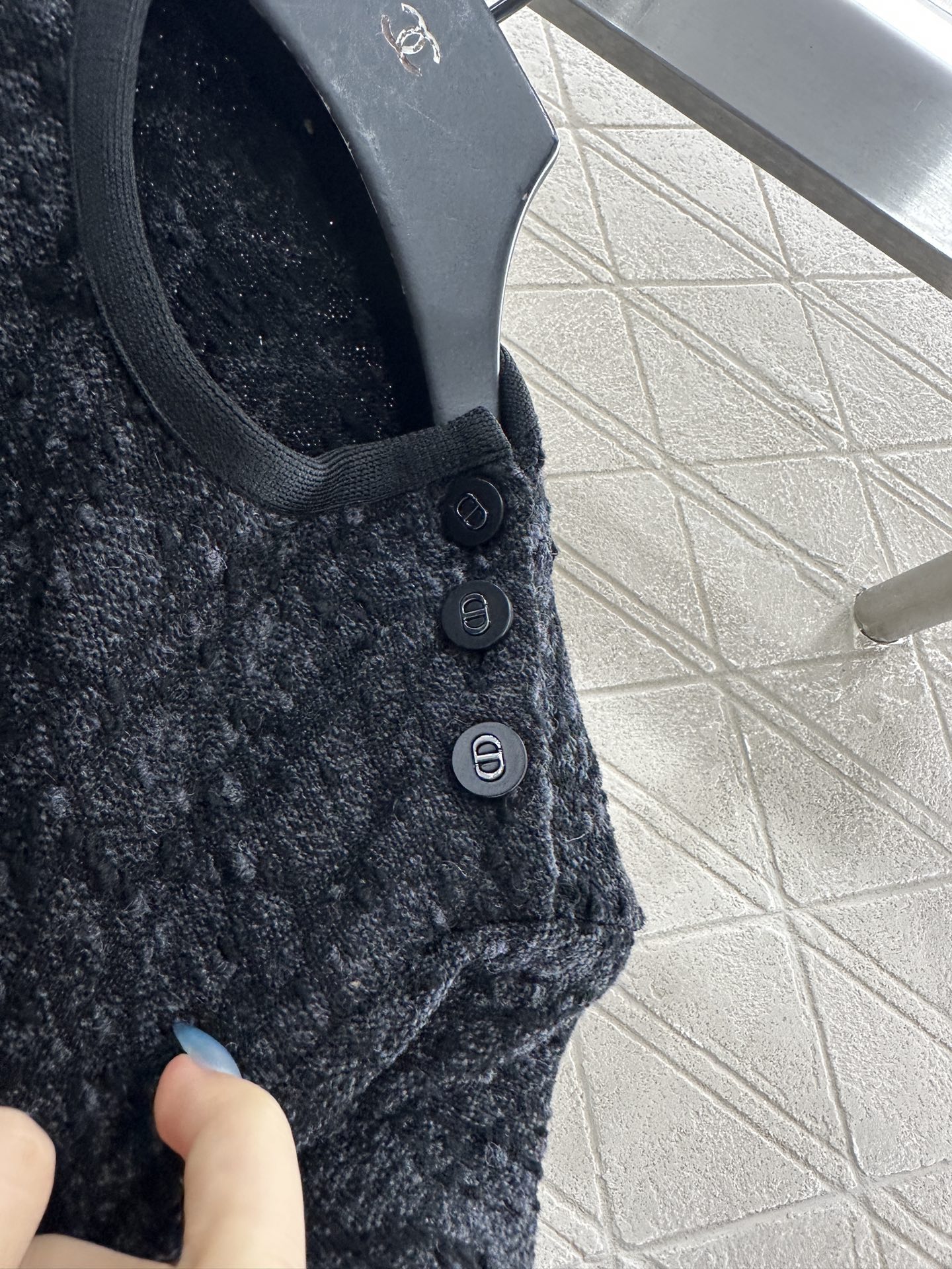 ♥Dio*♥2025新品上架 提花藤格纹短袖连衣裙定制YB进口棉毛提花材质，质感高级，品相十足，圆领短袖