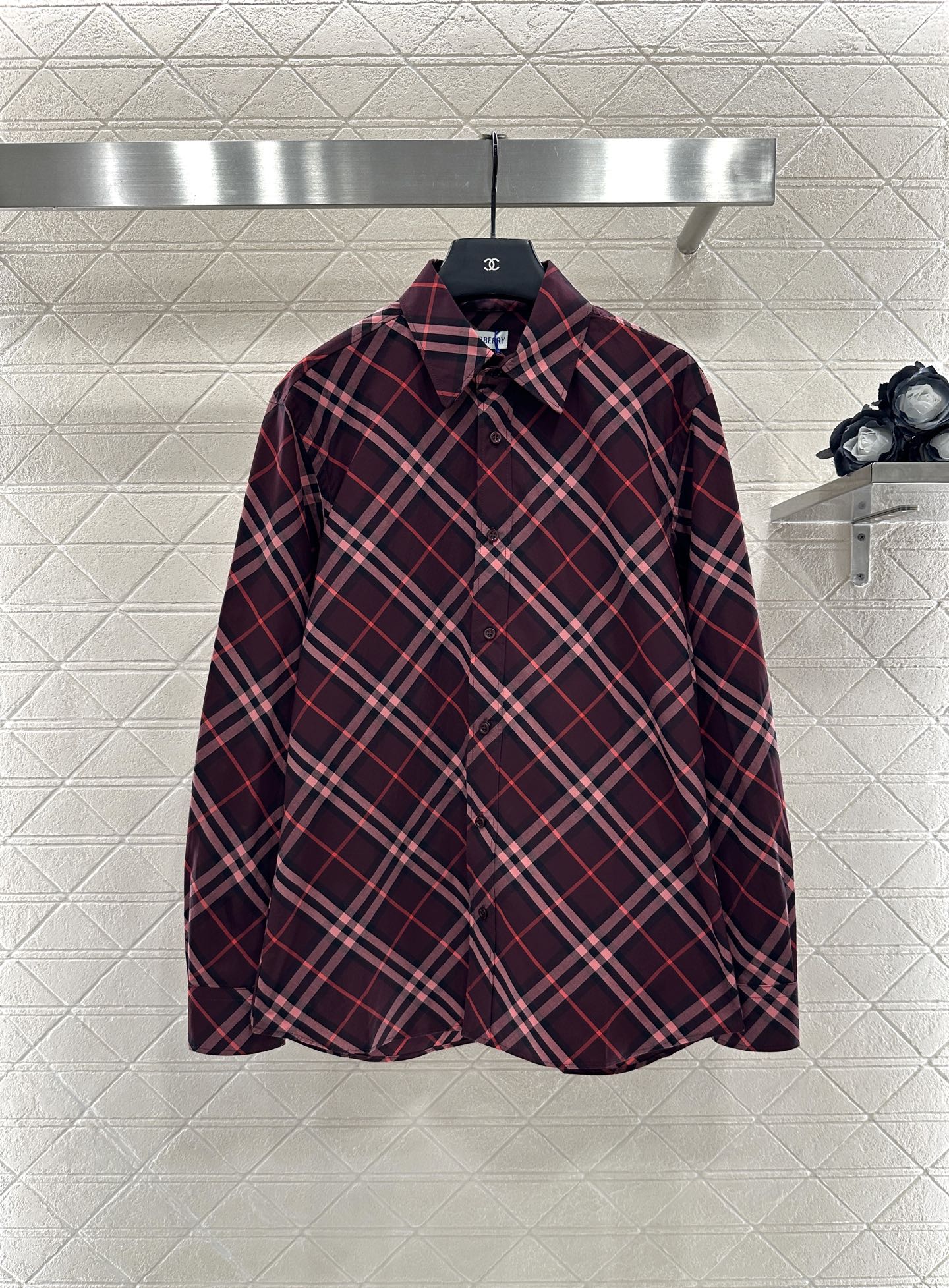 ♥BBR*♥2025新品上架 宽松廓形翻领格纹衬衫定制YB精梳全棉材质，质感光泽，品相高级，廓形Over