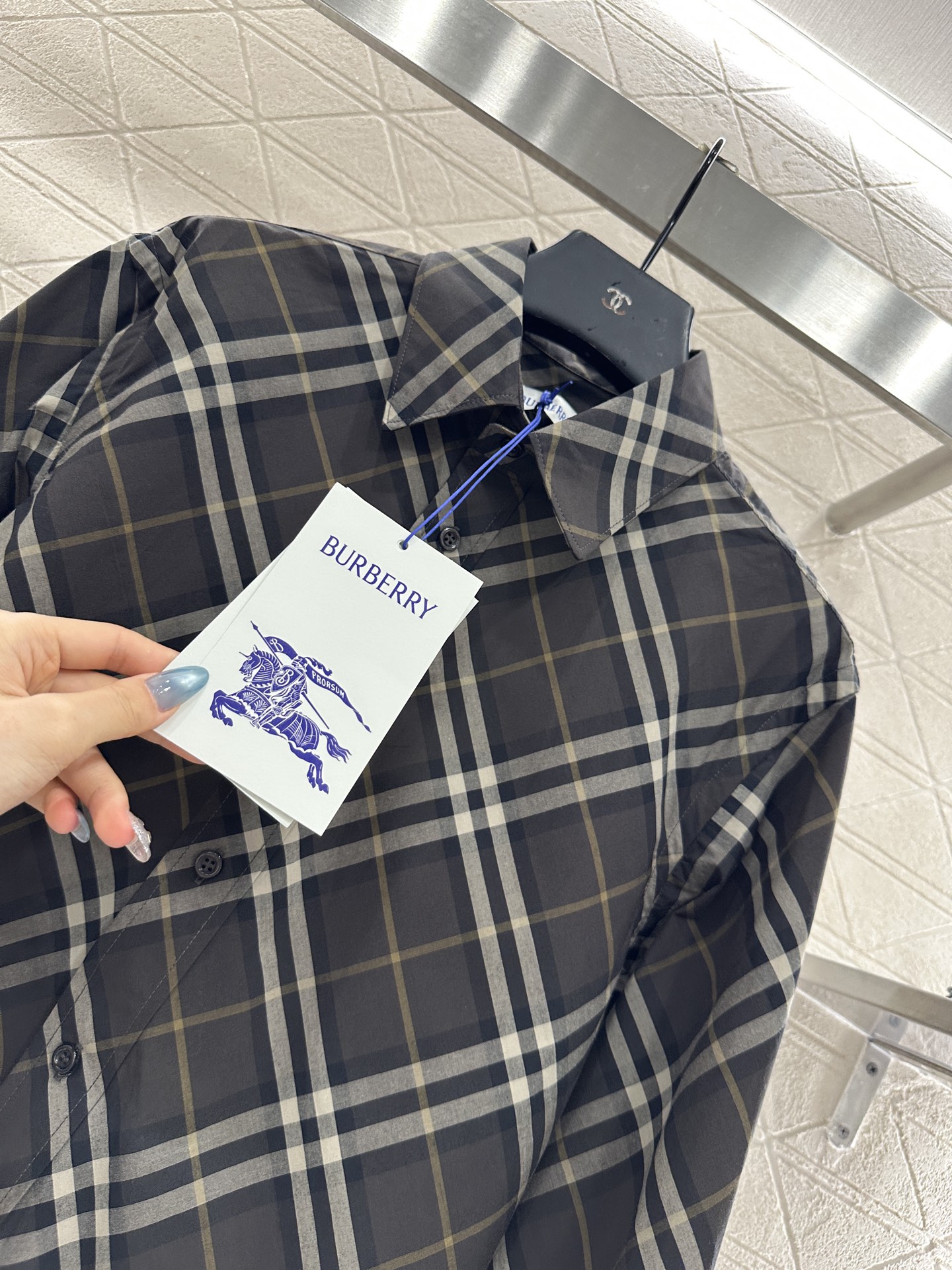 ♥BBR*♥2025新品上架 宽松廓形翻领格纹衬衫定制YB精梳全棉材质，质感光泽，品相高级，廓形Over