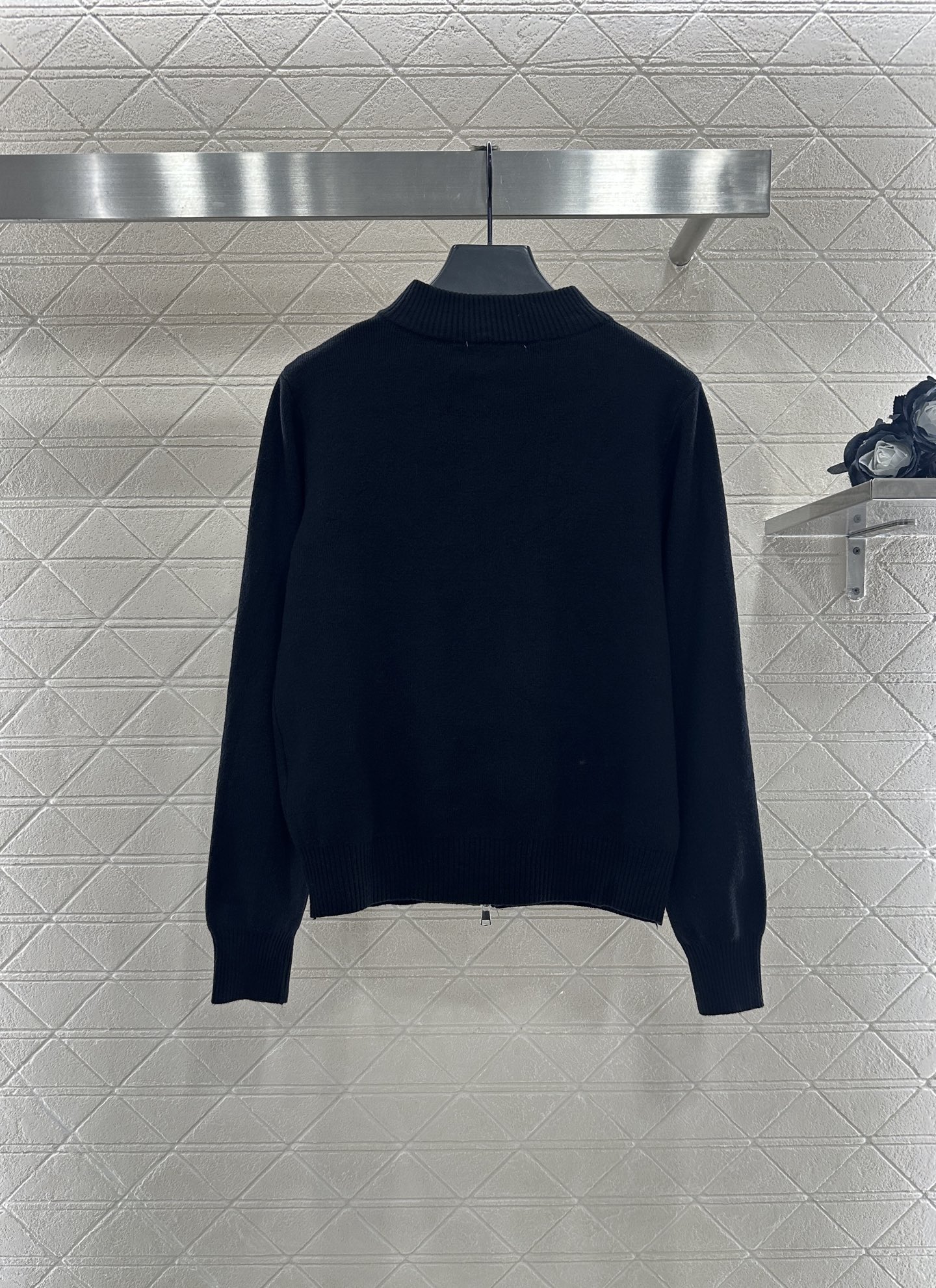 ♥Prad*♥2025新品上架 拉链针织外套定制YB羊绒羊毛纱线织造，质感高级，舒适柔软，拉链针织外套剪