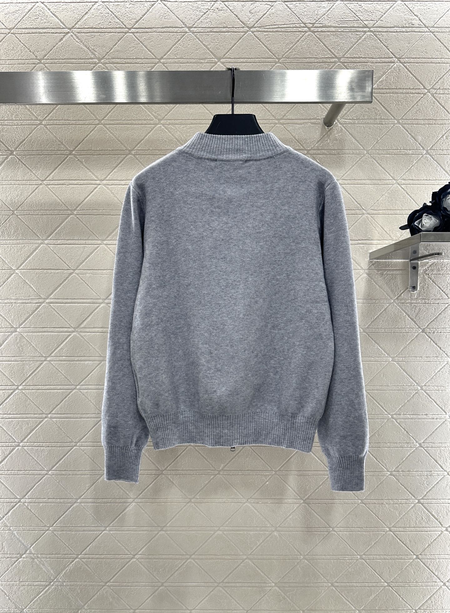 ♥Prad*♥2025新品上架 拉链针织外套定制YB羊绒羊毛纱线织造，质感高级，舒适柔软，拉链针织外套剪