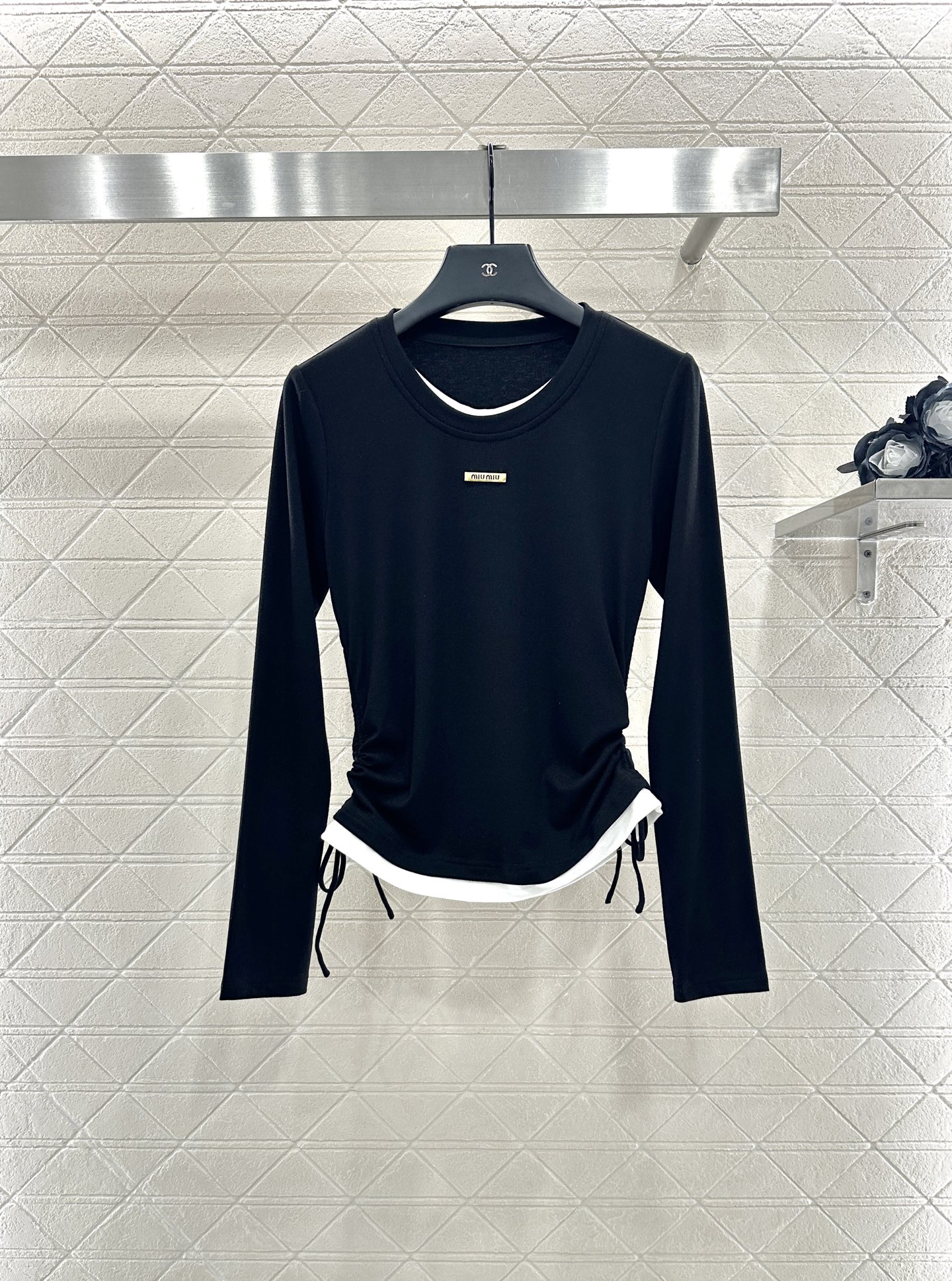 ♥ Miumi*♥2025新品上架 假两件圆领长袖半裙套装定制YB棉毛材质，亲肤透气，弹力十足，圆领假两