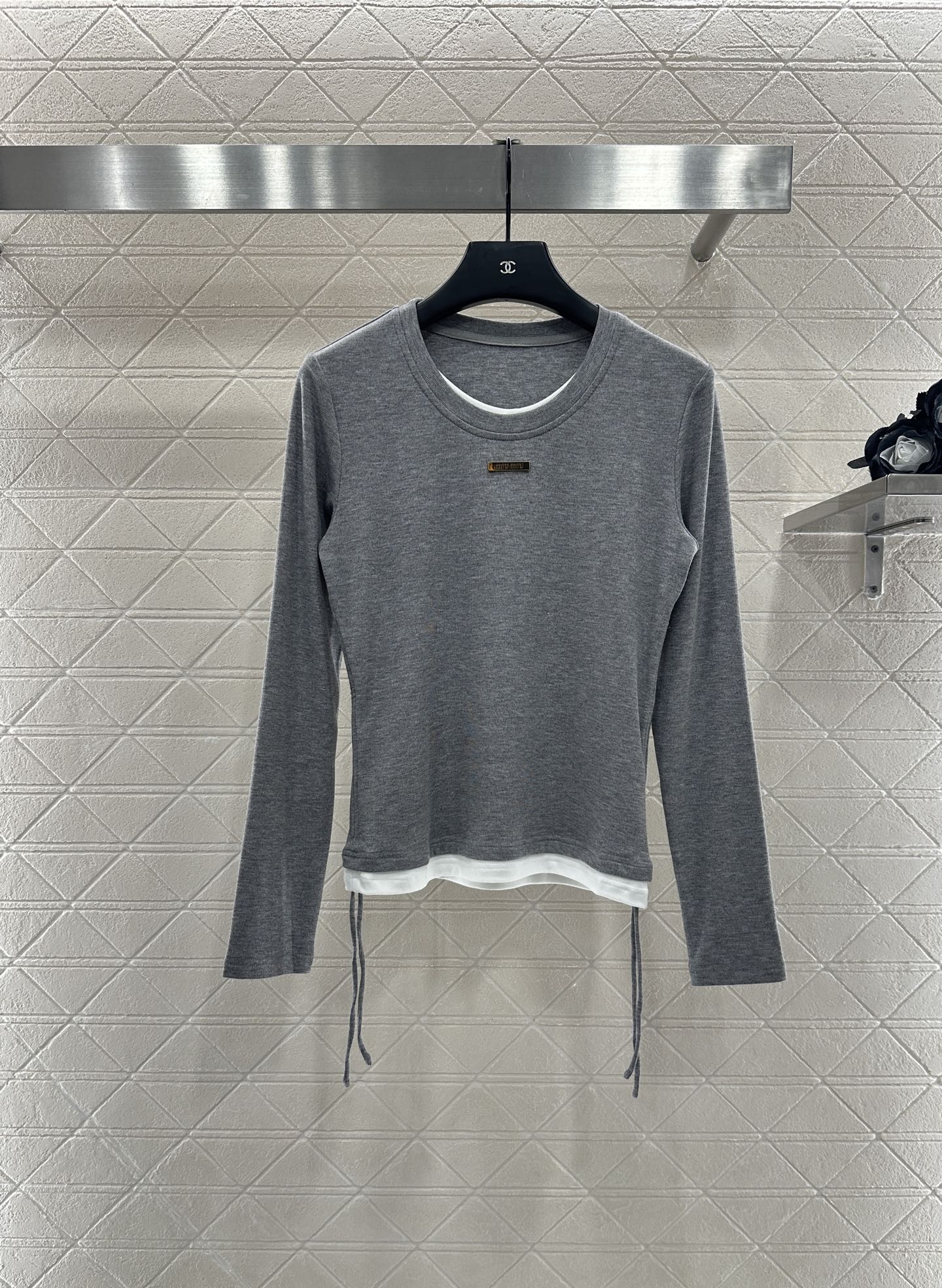 ♥ Miumi*♥2025新品上架 假两件圆领长袖半裙套装定制YB棉毛材质，亲肤透气，弹力十足，圆领假两