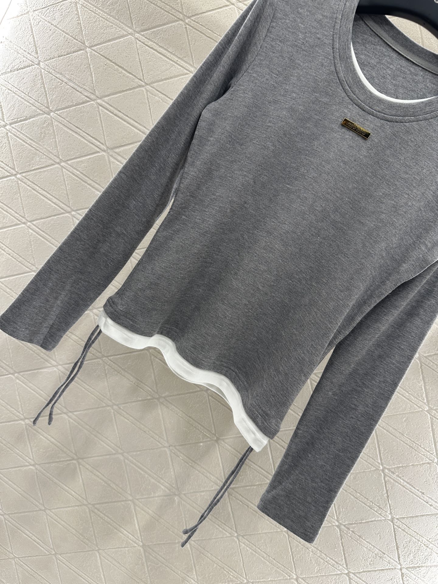 ♥ Miumi*♥2025新品上架 假两件圆领长袖半裙套装定制YB棉毛材质，亲肤透气，弹力十足，圆领假两