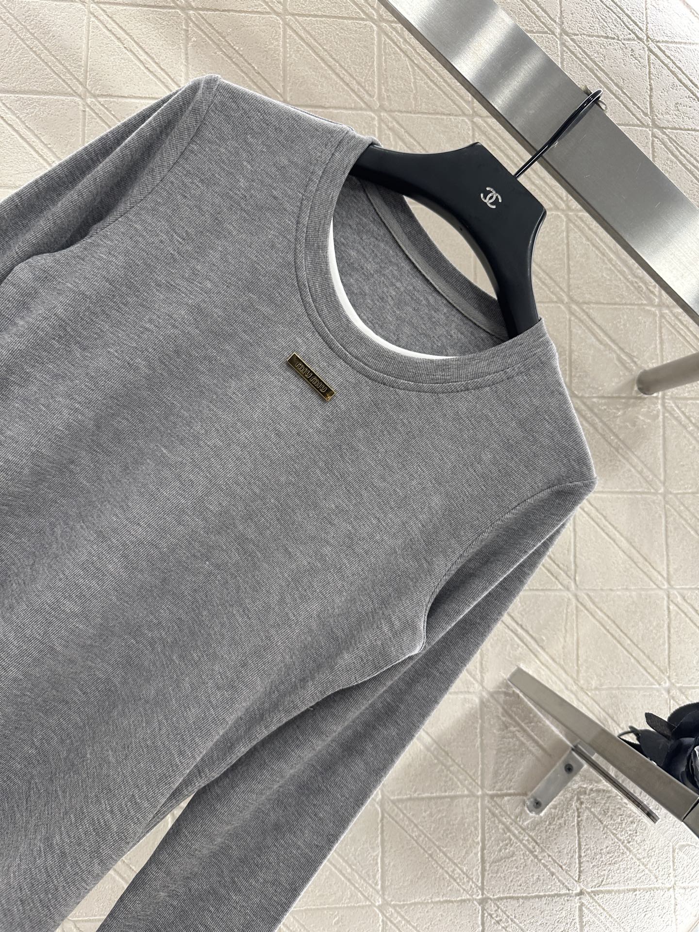 ♥ Miumi*♥2025新品上架 假两件圆领长袖半裙套装定制YB棉毛材质，亲肤透气，弹力十足，圆领假两