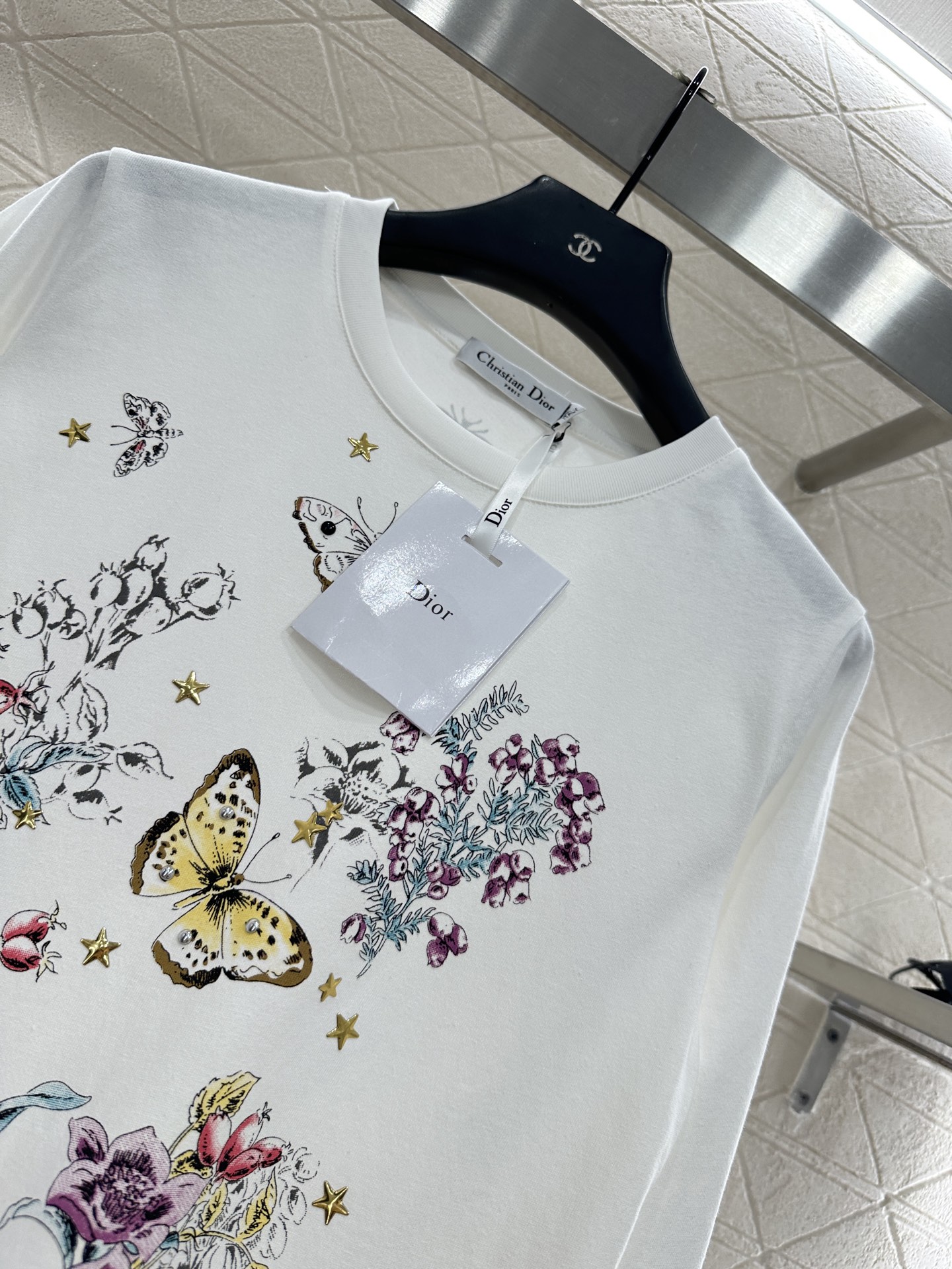 ♥Dio*♥2025新品上架 圆领印花𝑇𝑒𝑒定制YB斜纹全棉材质，质感高级，柔软舒适，常规短袖T恤裁剪，