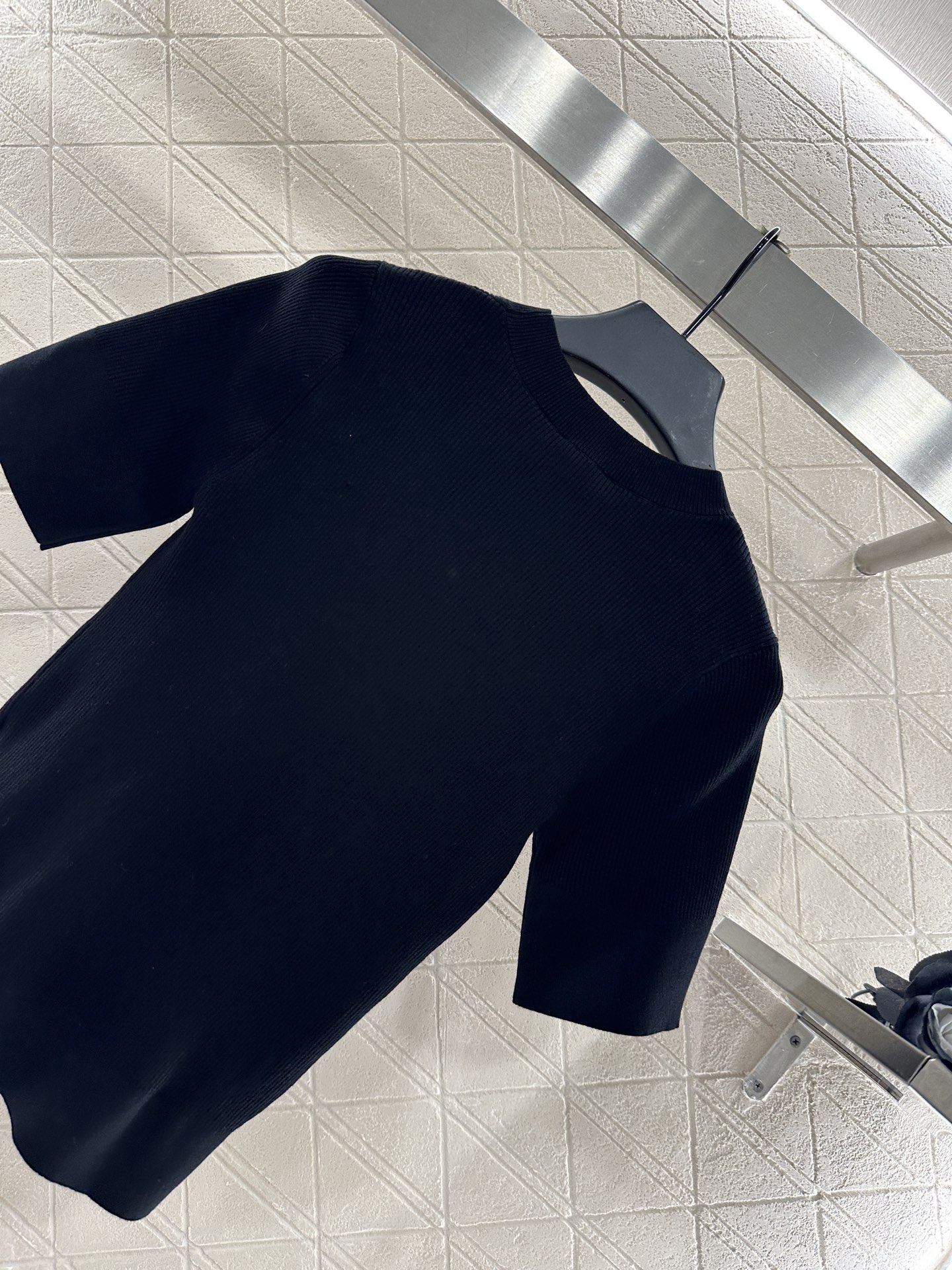 ♥Chane*♥2025新品上架 蝴蝶结圆领短袖毛衣定制YB棉毛纱线织造，柔软细腻，质感舒适，圆领针织短