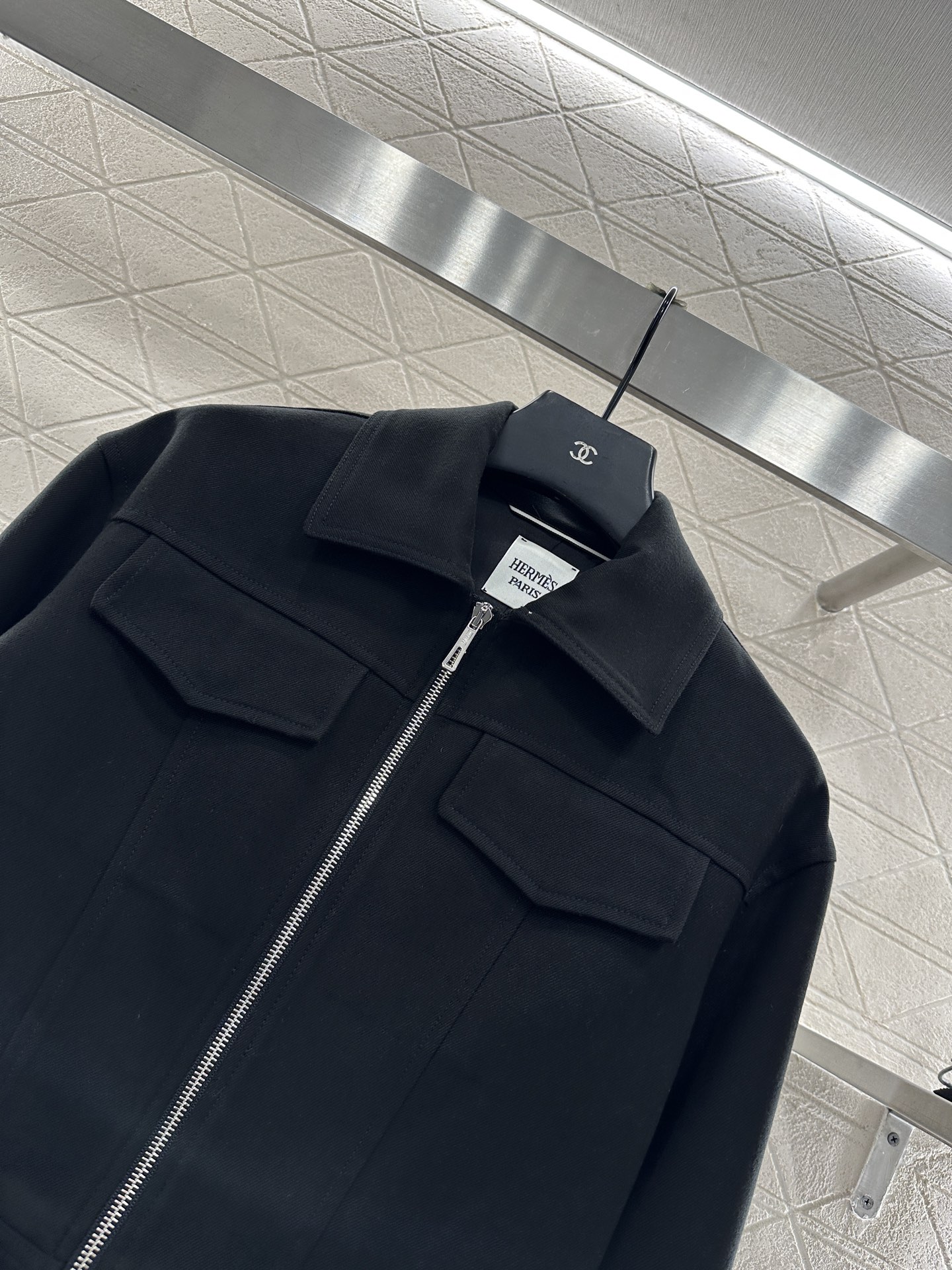 ♥Herme*♥2025新品上架 休闲拉链夹克外套定制YB进口丝毛材质，质感高级，穿搭舒适，翻领拉链夹克