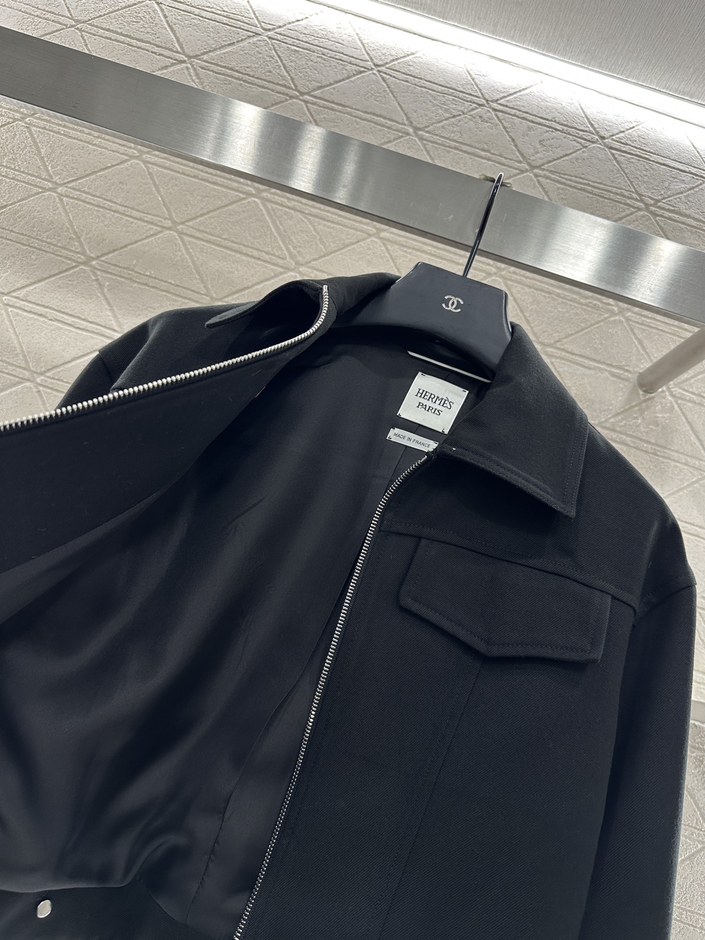 ♥Herme*♥2025新品上架 休闲拉链夹克外套定制YB进口丝毛材质，质感高级，穿搭舒适，翻领拉链夹克