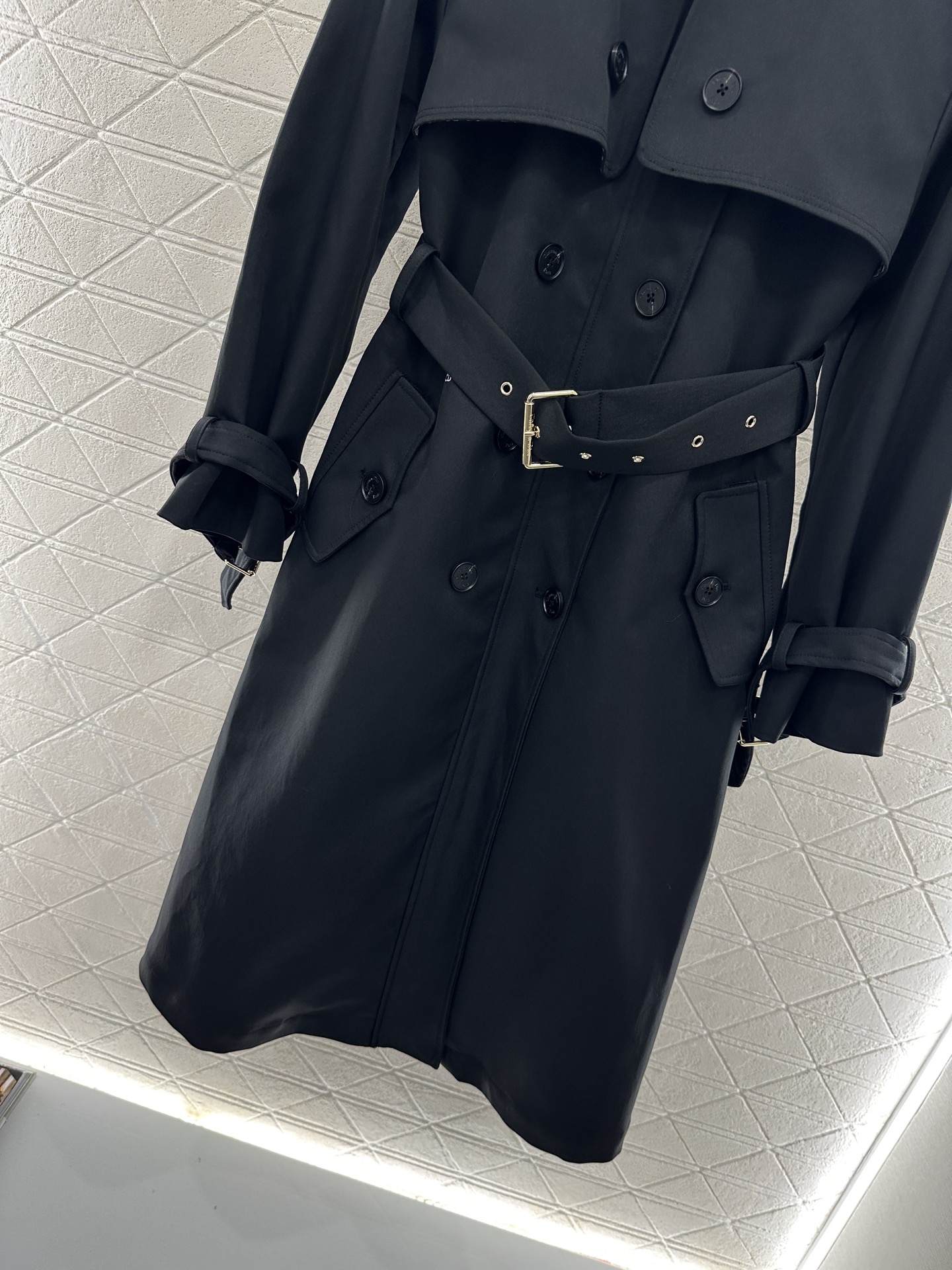 ♥Dio*♥2025新品上架 翻领腰带风衣外套定制YB进口风衣材质，工艺处理，挺括有型，质感高级，翻领长