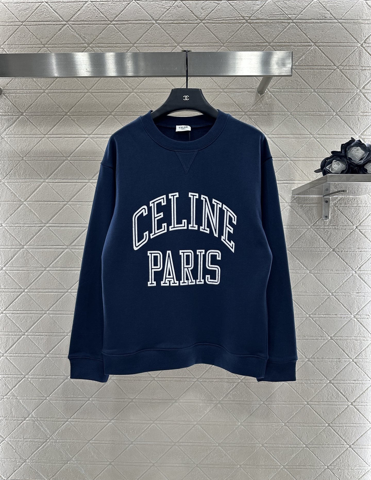 ♥Celin*♥2025新品上架 圆领字母撞色卫衣定制YB原生全棉材质，舒适软糯，穿搭洋气，落肩廓形长袖