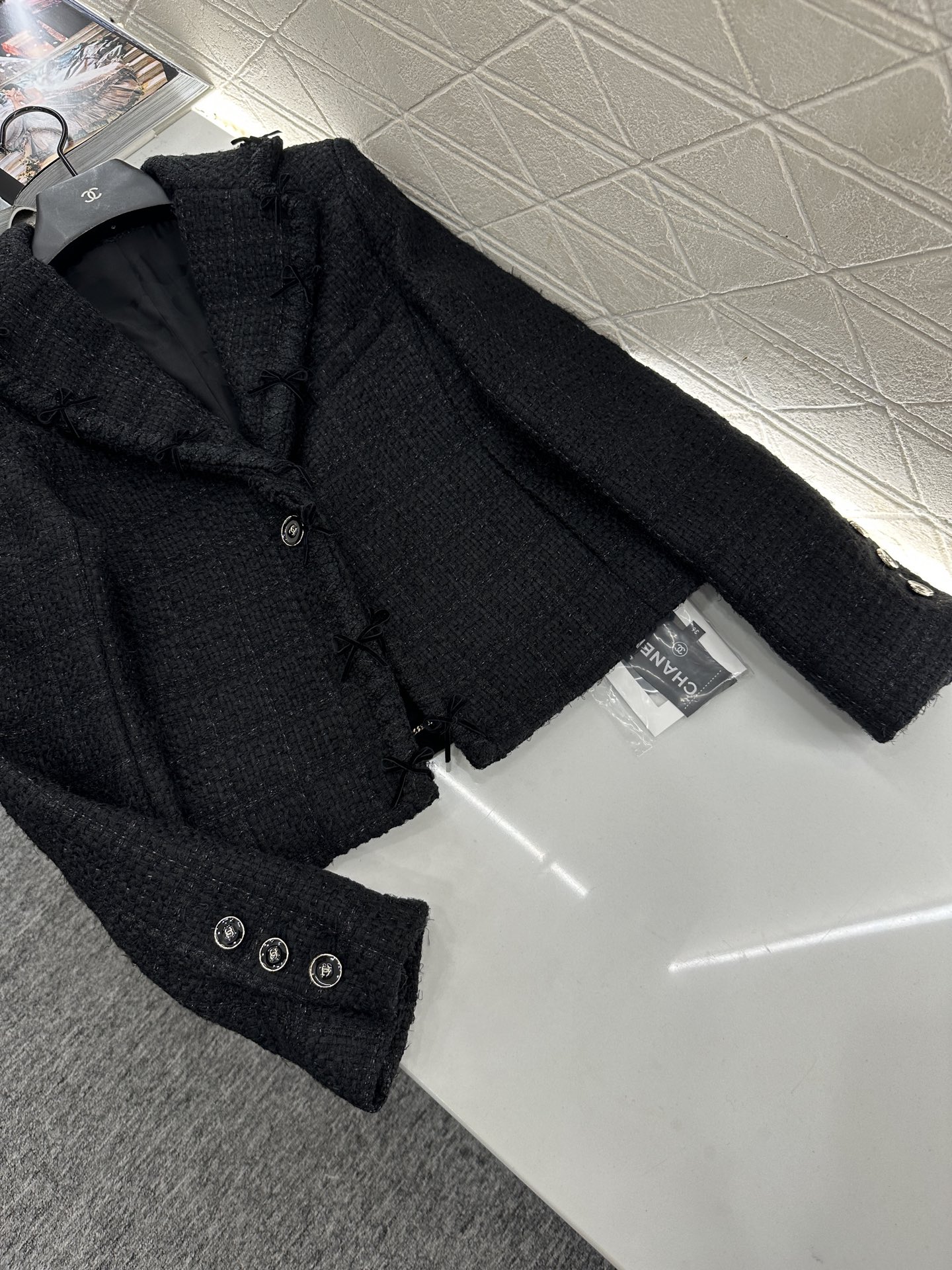 ♥Chane*♥2025新品上架 翻领蝴蝶结捆边编织洋装定制YB进口粗纺羊毛呢材质，质感高级，品相十足，