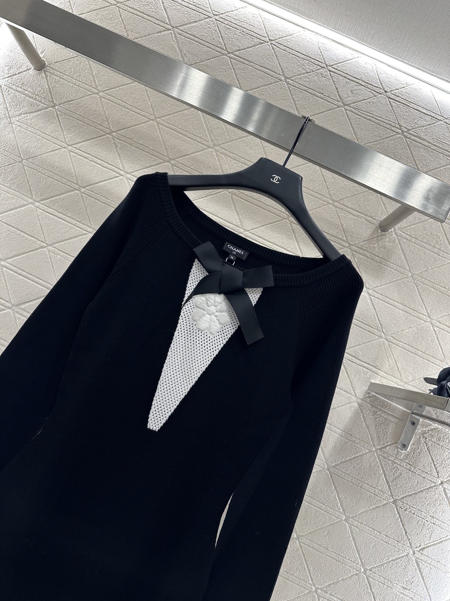 ♥Chane*♥2025新品上架 立体蝴蝶结山茶花针织裙定制YB进口纱线织造，舒适软糯，弹力十足，圆领喇