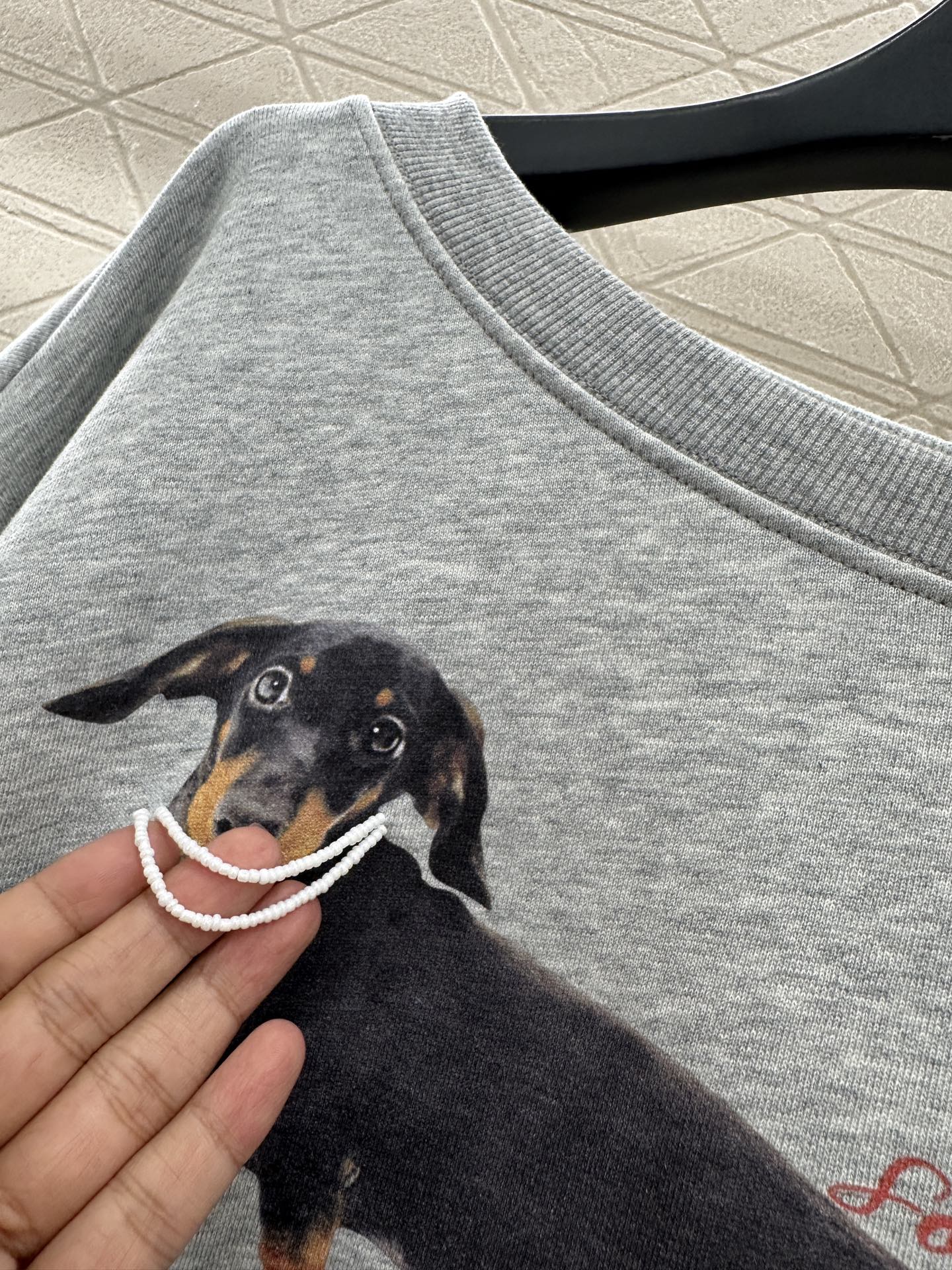 ♥Somesow*♥2025新品上架 斜肩小狗印花卫衣定制YB原生全棉材质，亲肤透气，质感十足，不规则斜