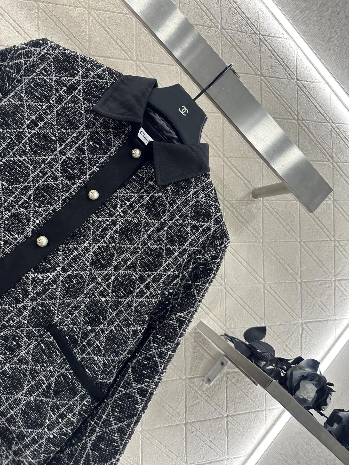 ♥Dio*♥2025新品上架 藤格纹提花衬衫外套定制YB棉纶提花材质，质感高级，品相十足，翻领衬衣版型，