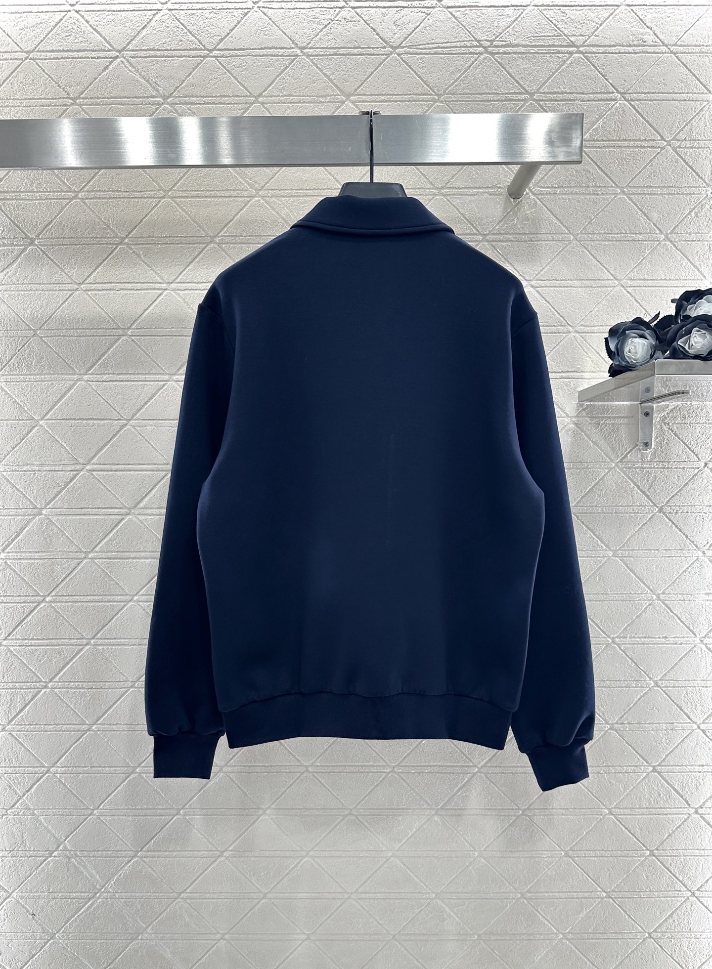 ♥Prad*♥2025新品上架 拉链翻领外套长裤套装定制YB斜纹全棉材质，质感光泽，品相高级，常规翻领外