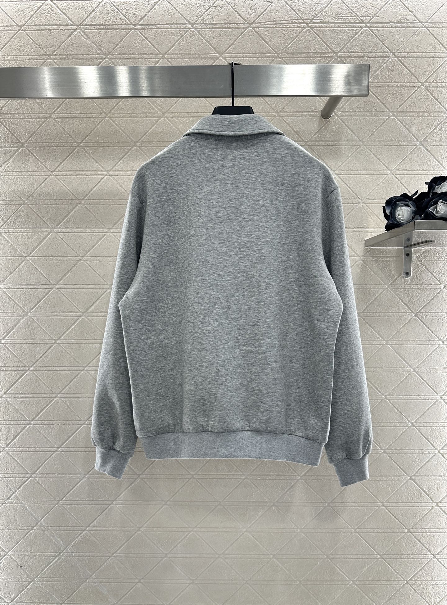 ♥Prad*♥2025新品上架 拉链翻领外套长裤套装定制YB斜纹全棉材质，质感光泽，品相高级，常规翻领外