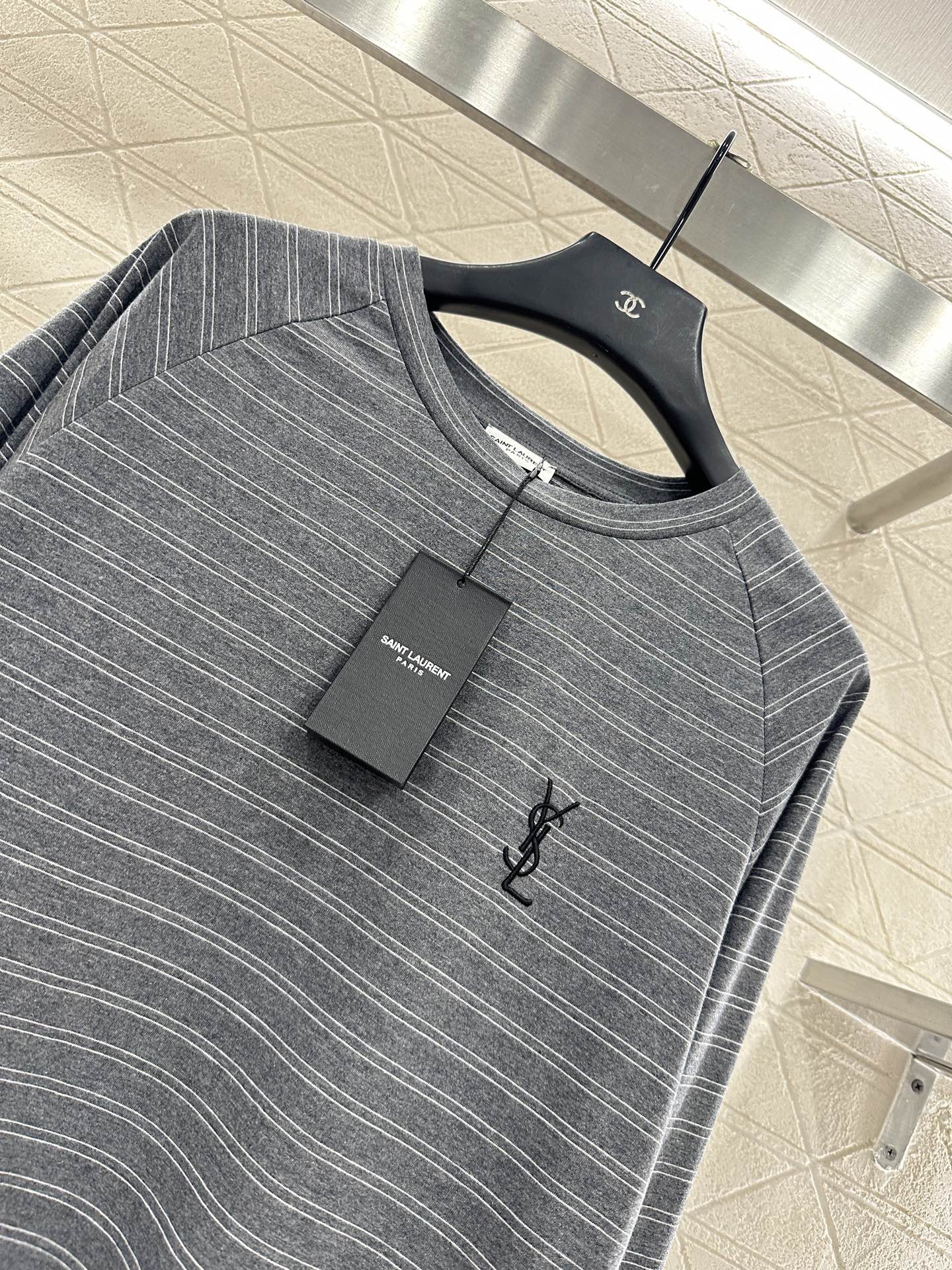 ♥Sanit lauren*♥2025新品上架 廓形条纹长袖定制YB斜纹全棉材质，质感光泽，弹力十足，圆