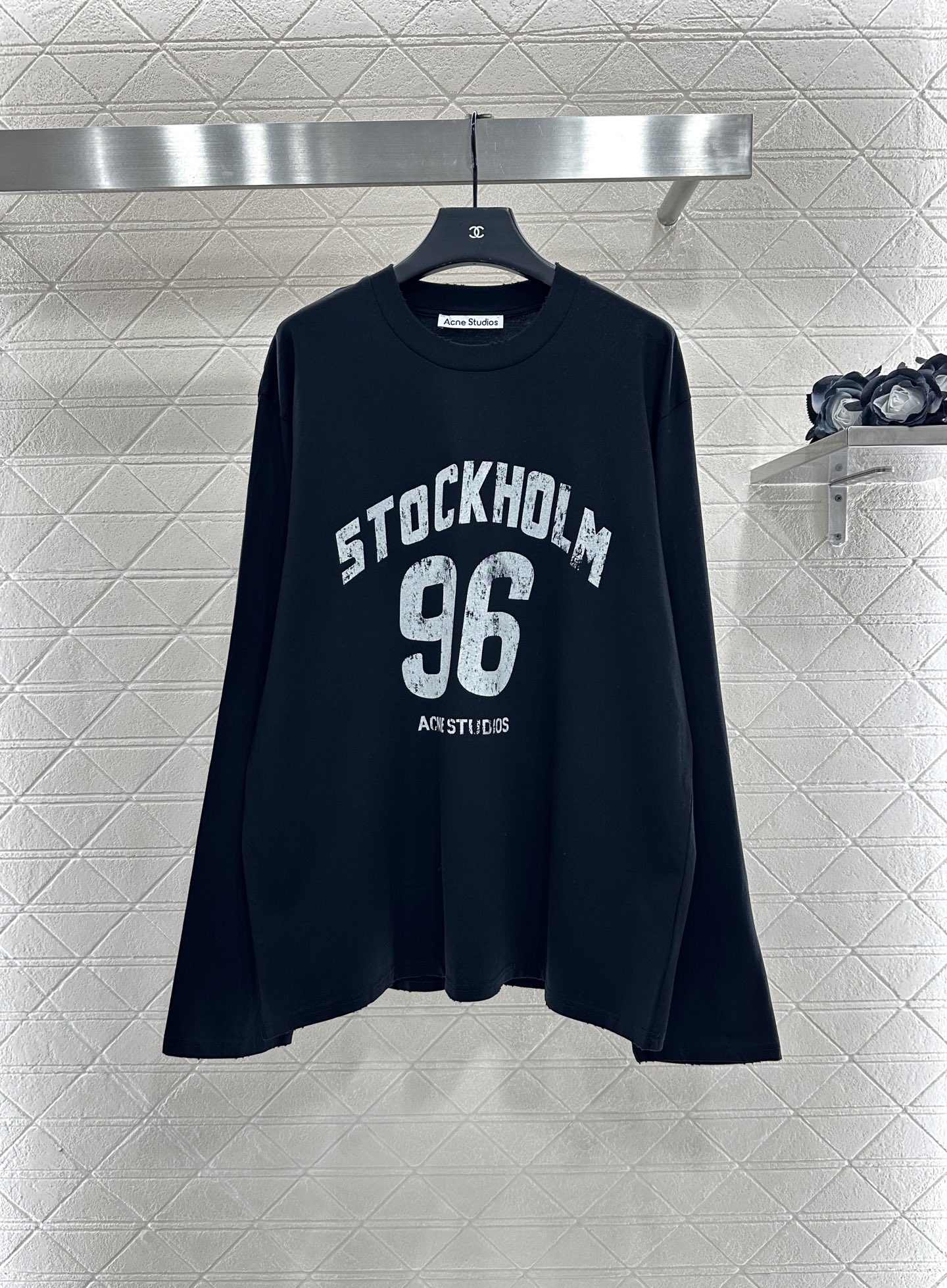 ♥Acne studio*♥2025新品上架 圆领字母印花长袖上衣定制YB斜纹全棉材质，质感细腻，穿搭舒