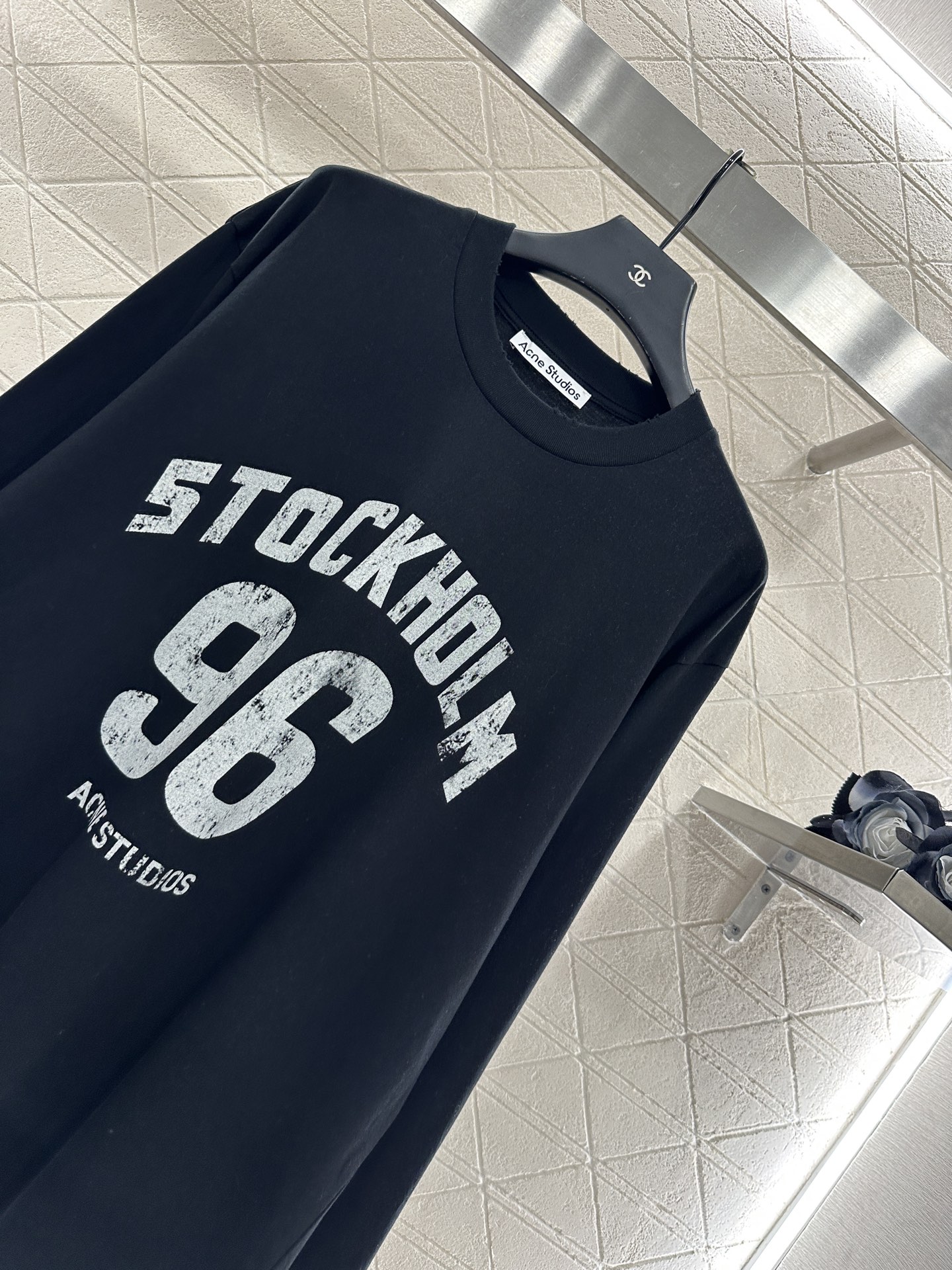 ♥Acne studio*♥2025新品上架 圆领字母印花长袖上衣定制YB斜纹全棉材质，质感细腻，穿搭舒