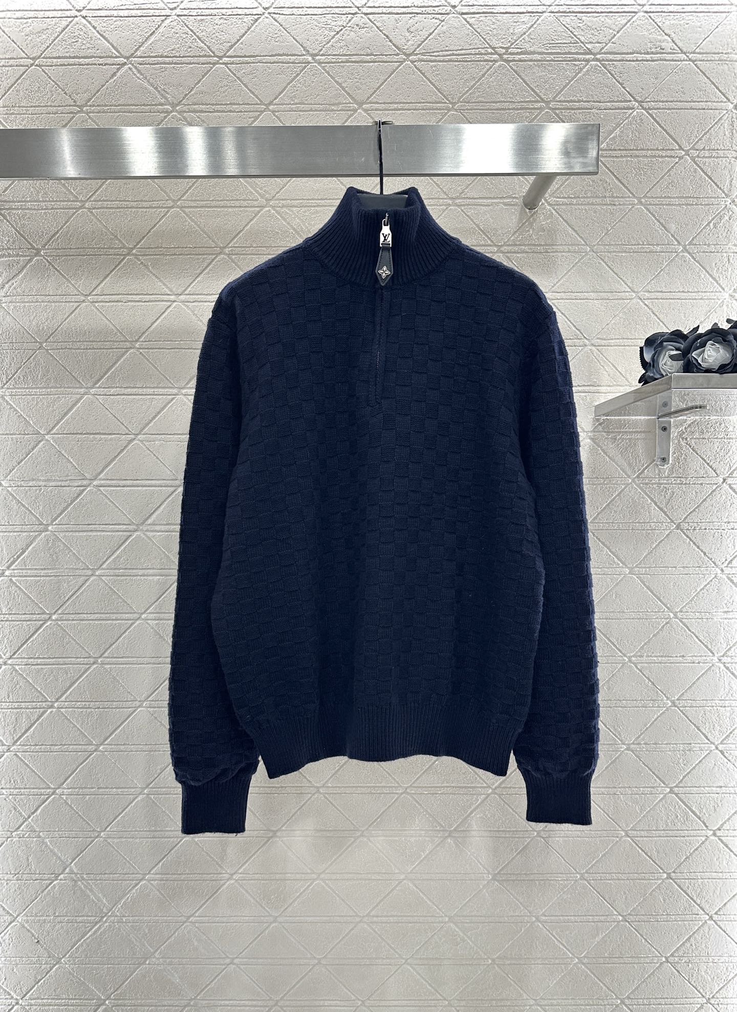 ♥Louis vuitt*♥2025新品上架 高领拉链针织套头毛衣定制YB羊绒羊毛纱线织造，质感高级，舒