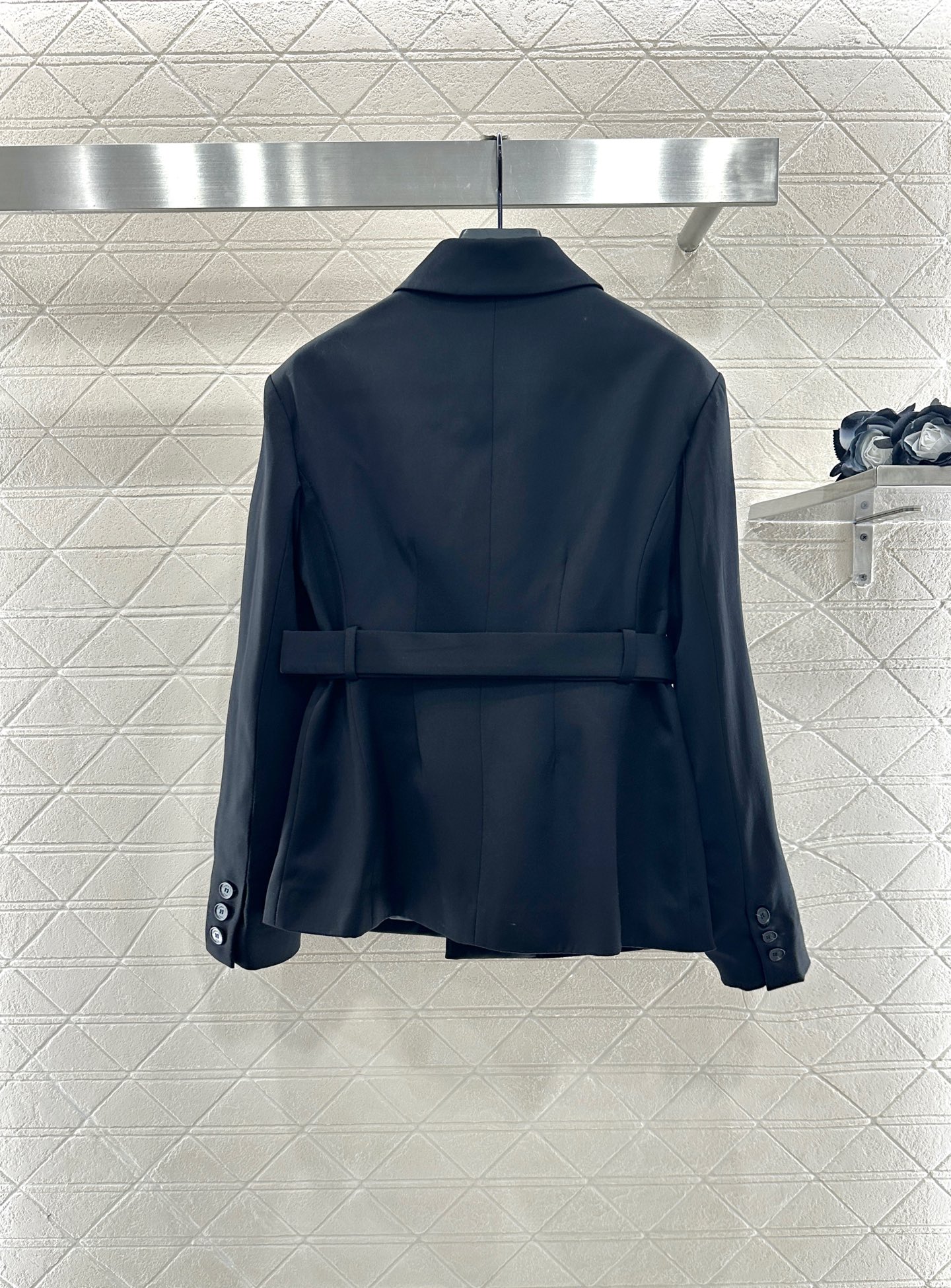 ♥Dio*♥2025新品上架 腰带翻领西装外套定制YB进口精仿羊毛材质，质感光泽，垂感更强，品相高级，翻