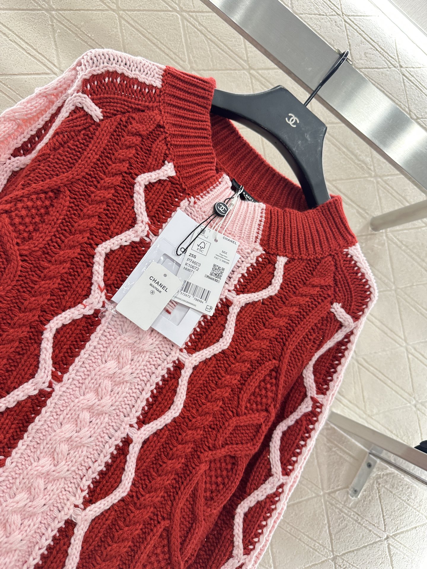 ♥Chane*♥2025新品上架 麻花撞色钩针毛衣裙定制YB羊毛纱线织造，质感高级舒适，套头针织毛衣裙剪