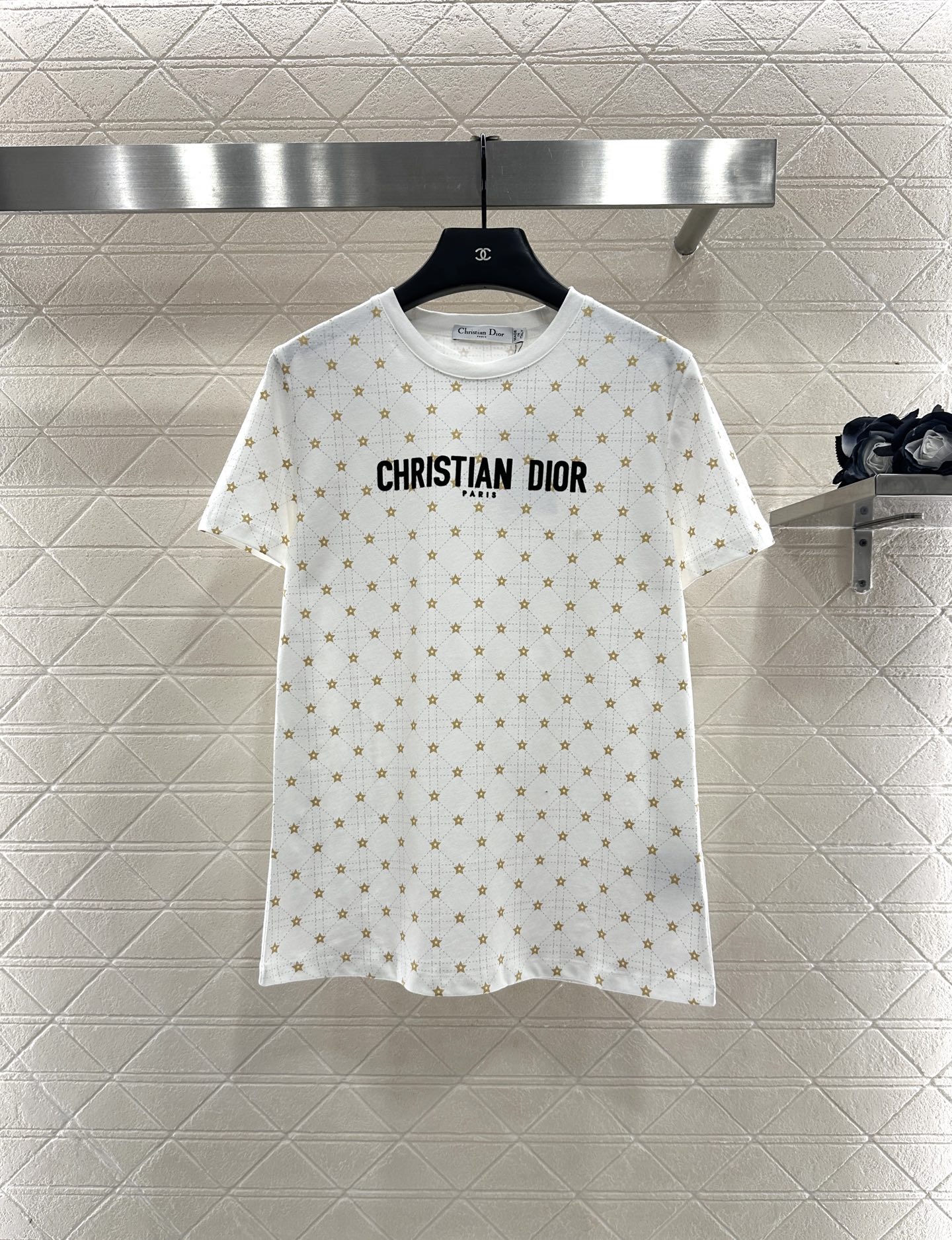 ♥Dio*♥2025新品上架 腾格纹五角星𝑇𝑒𝑒定制YB丝光全棉材质，透气舒适，质感十足，常规短袖T恤裁