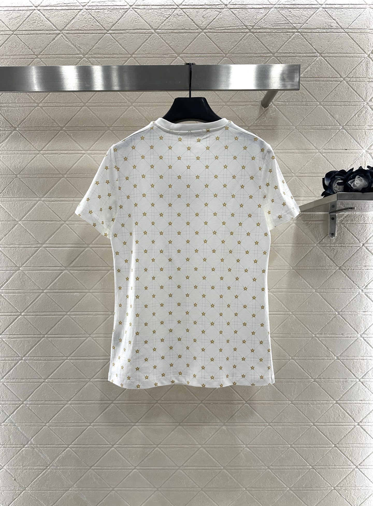 ♥Dio*♥2025新品上架 腾格纹五角星𝑇𝑒𝑒定制YB丝光全棉材质，透气舒适，质感十足，常规短袖T恤裁