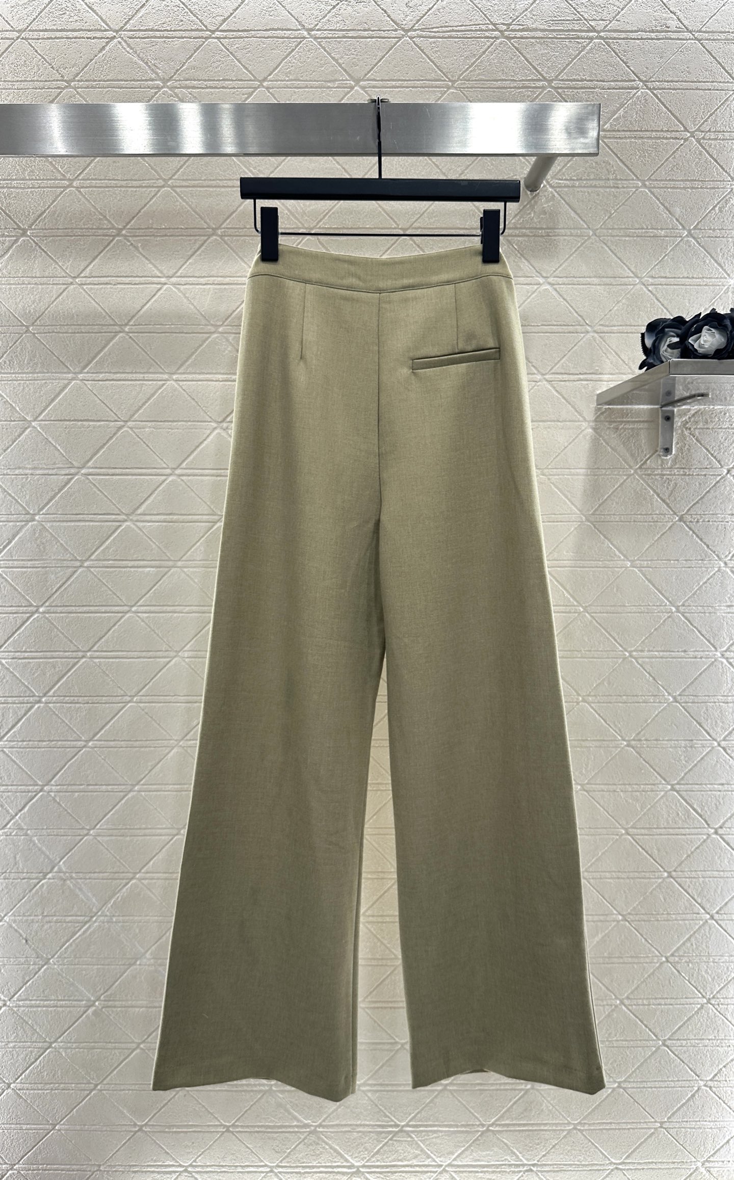 ♥Dio*♥2025新品上架 翻领拼皮外套长裤套装定制YB进口棉纶材质，质感高级，挺括有型，翻领外套搭配