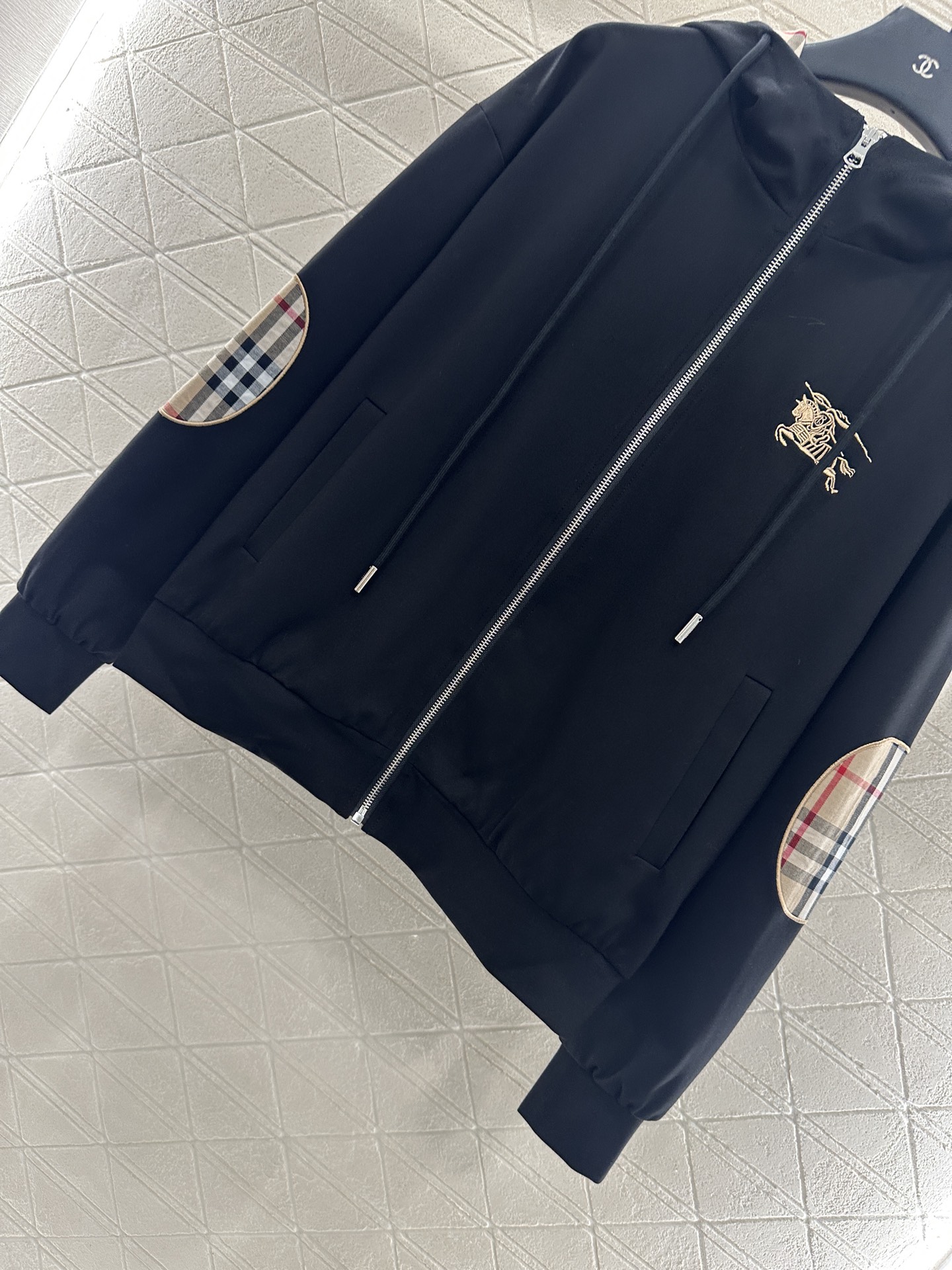 ♥BBR*♥2025新品上架连帽格纹拼接外套长裤套装定制YB进口人棉材质，柔软亲肤，舒适有型，连帽抽绳外