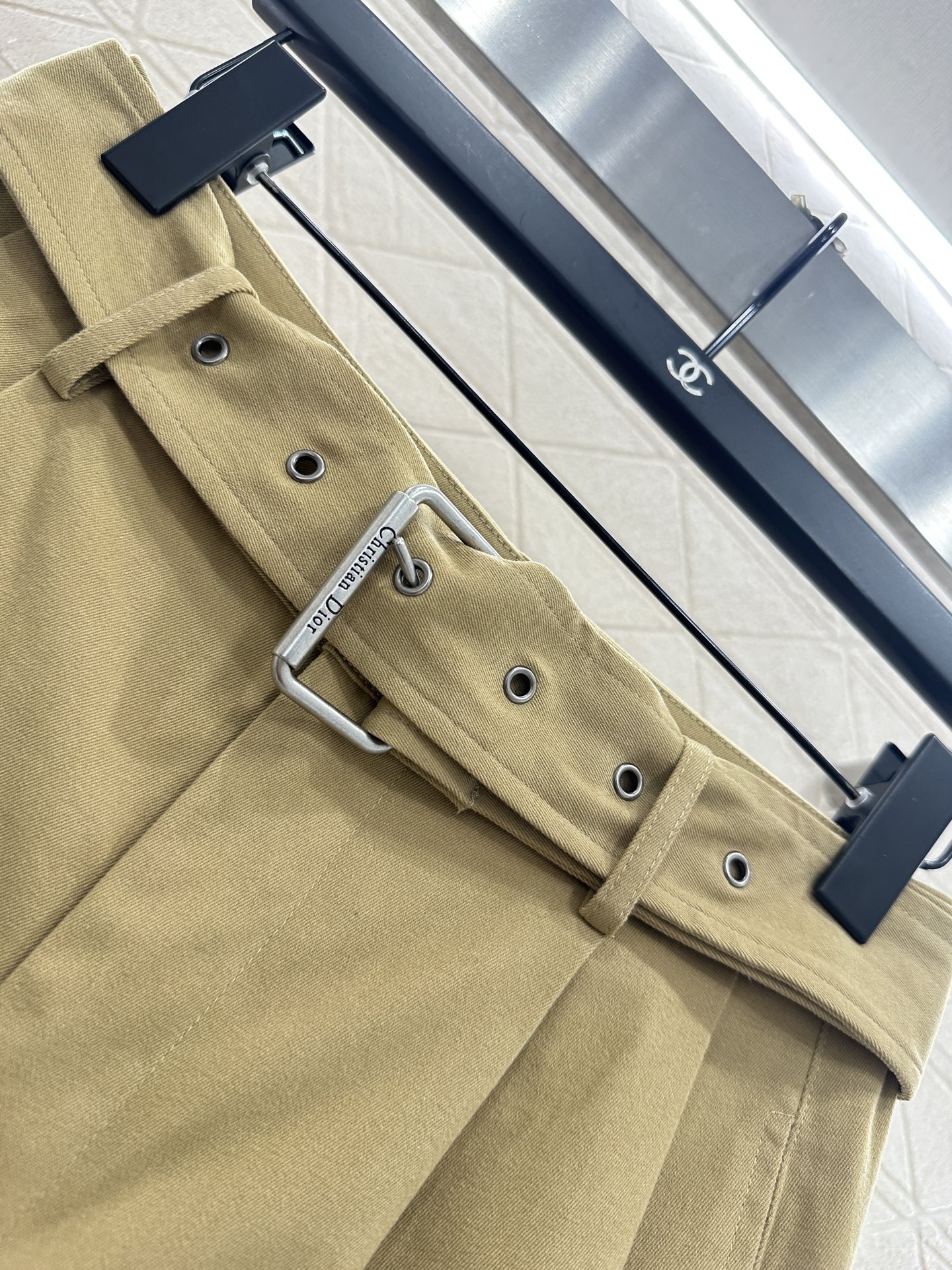 ♥Dio*♥2025新品上架 腰带阔腿长裤定制YB斜纹全棉材质，质感十足，纹理肌感更强，品相高级，腰带高