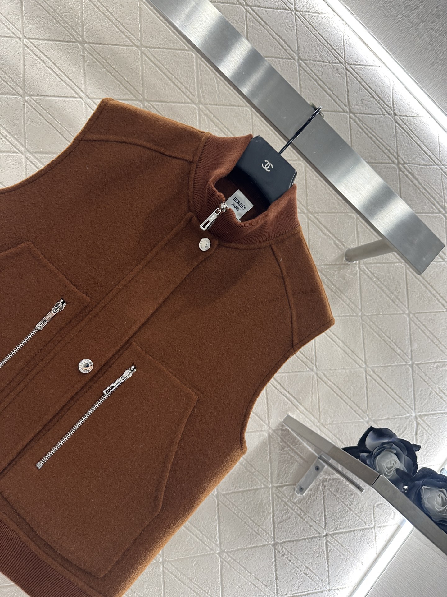 ♥Herme*♥2025新品上架 立领双面尼马甲定制YB百分百羊毛材质，纯手工双面尼制作，细腻亲肤，质感