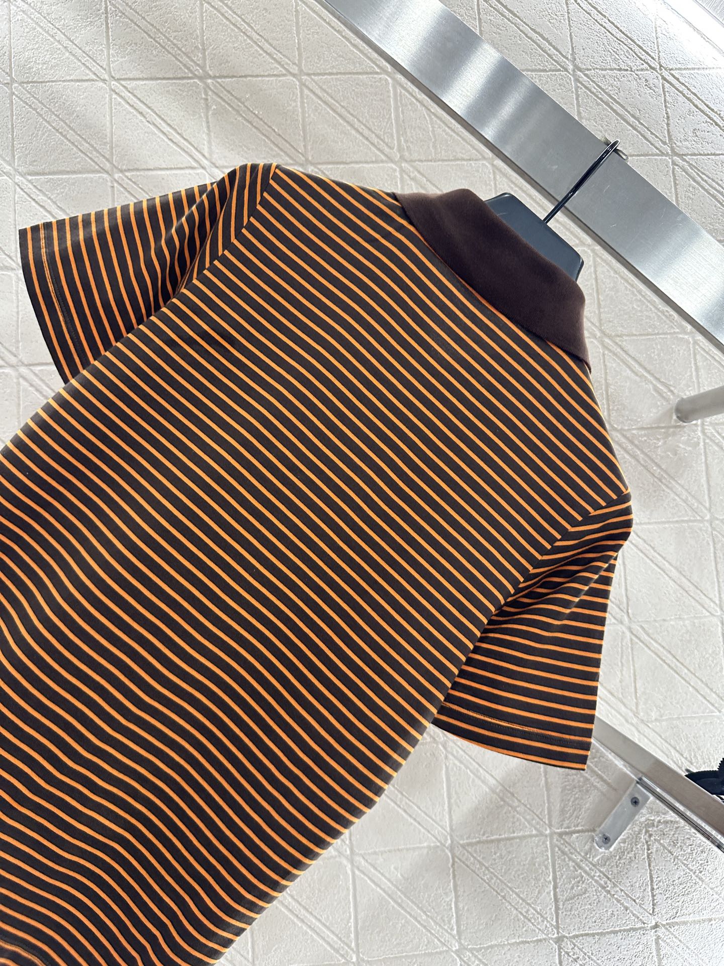 ♥Miumi*♥2025新品上架 𝑝𝑜𝑙𝑜条纹短袖定制YB精梳全棉材质，弹力舒适，质感十足，𝑝𝑜𝑙𝑜短袖