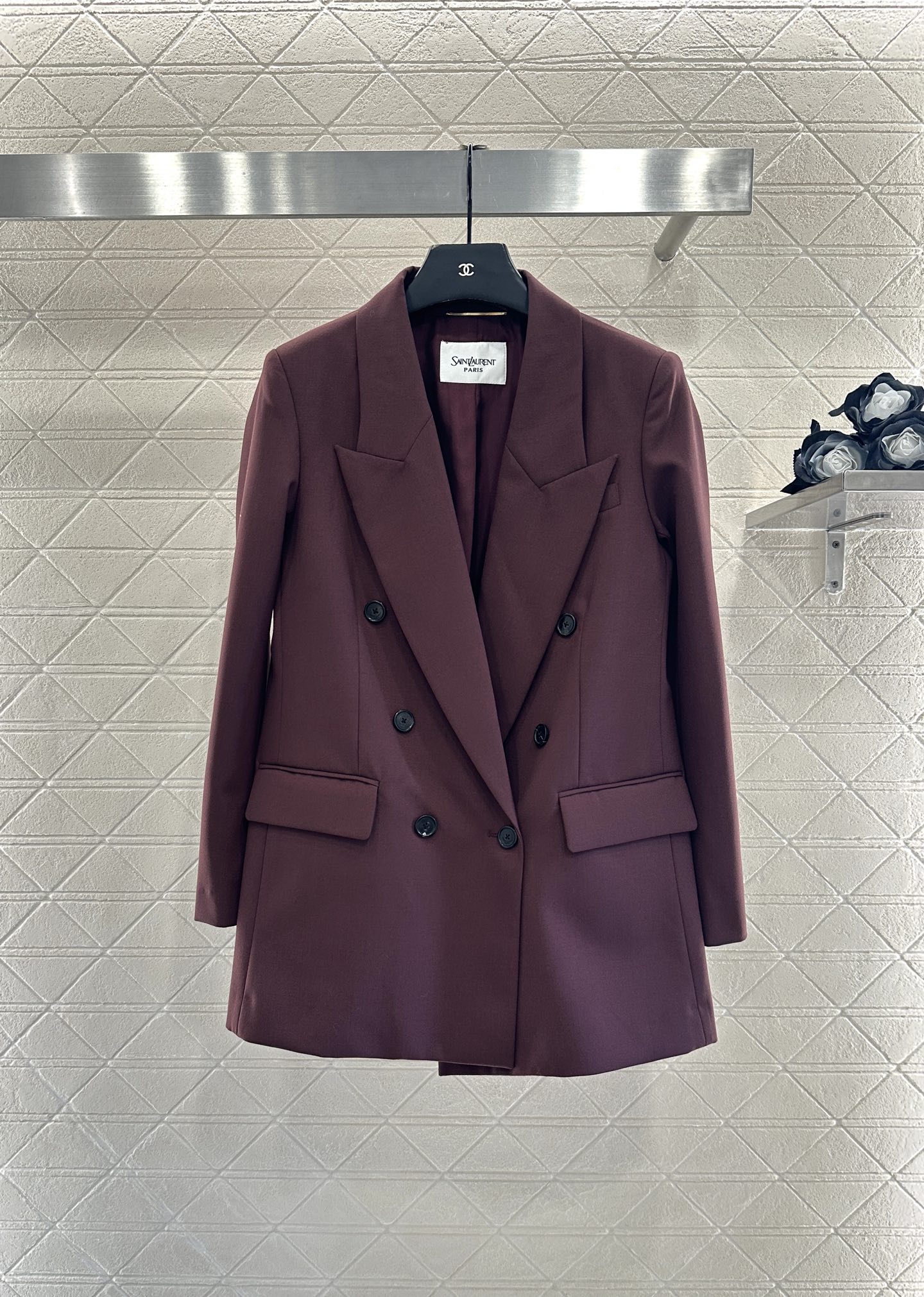 ♥Sanit lauren*♥2025新品上架 正肩双排扣翻领西装定制YB进口百分百丝毛材质，质感光泽高