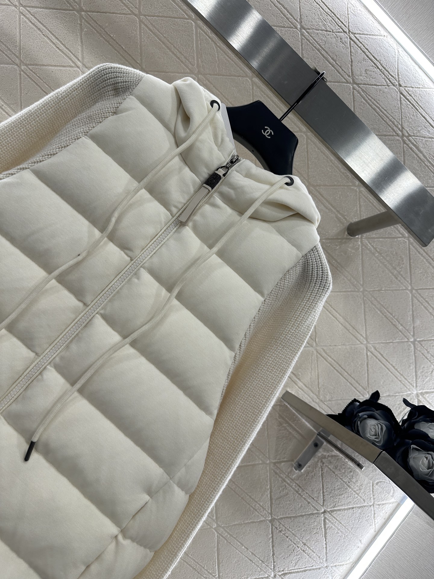 ♥BC*♥2025新品上架 连帽拼接拉链羽绒服定制YB精梳棉➕羊毛材质 其工艺还原，升级材质，带有毛绒纹