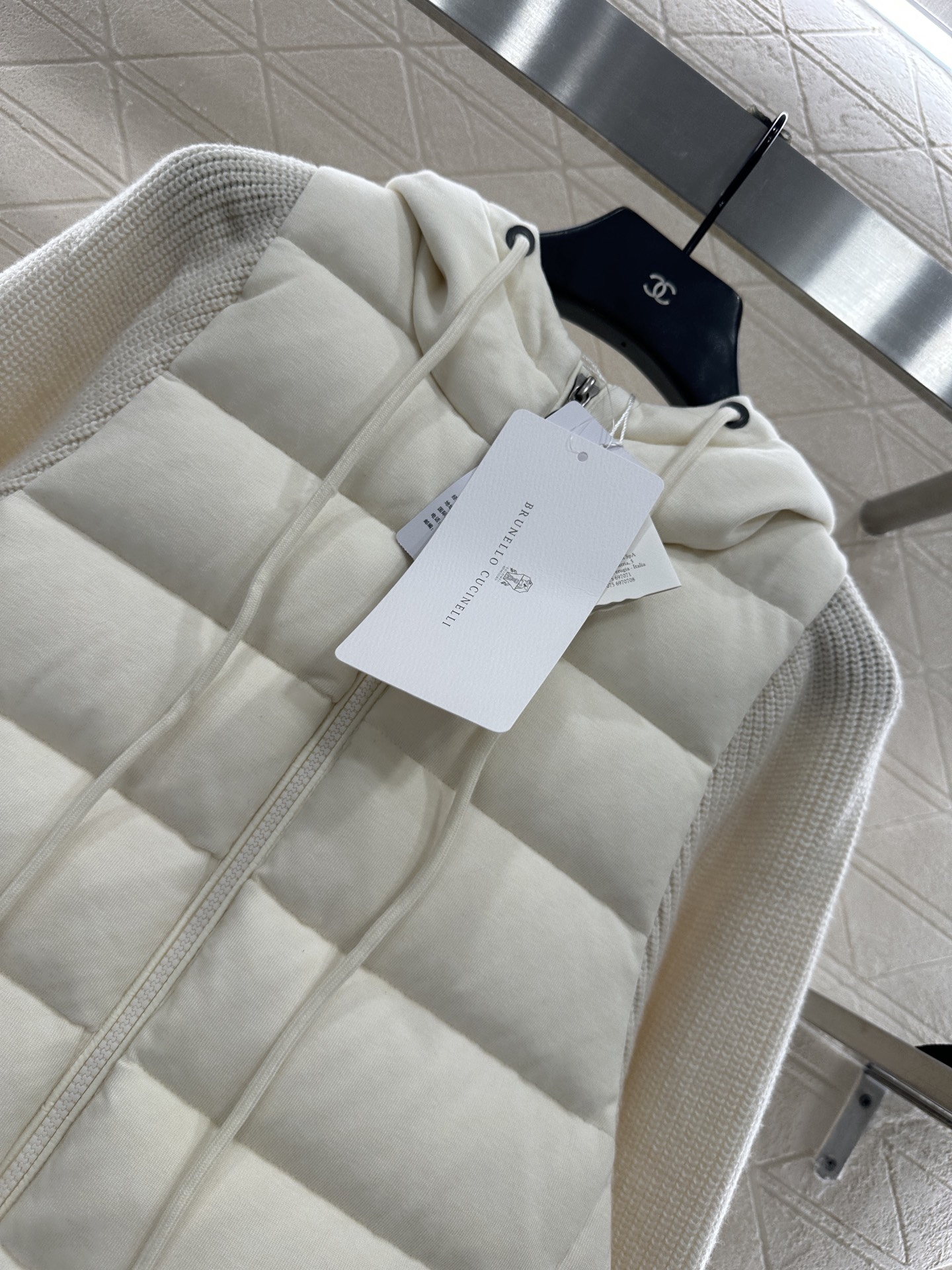 ♥BC*♥2025新品上架 连帽拼接拉链羽绒服定制YB精梳棉➕羊毛材质 其工艺还原，升级材质，带有毛绒纹