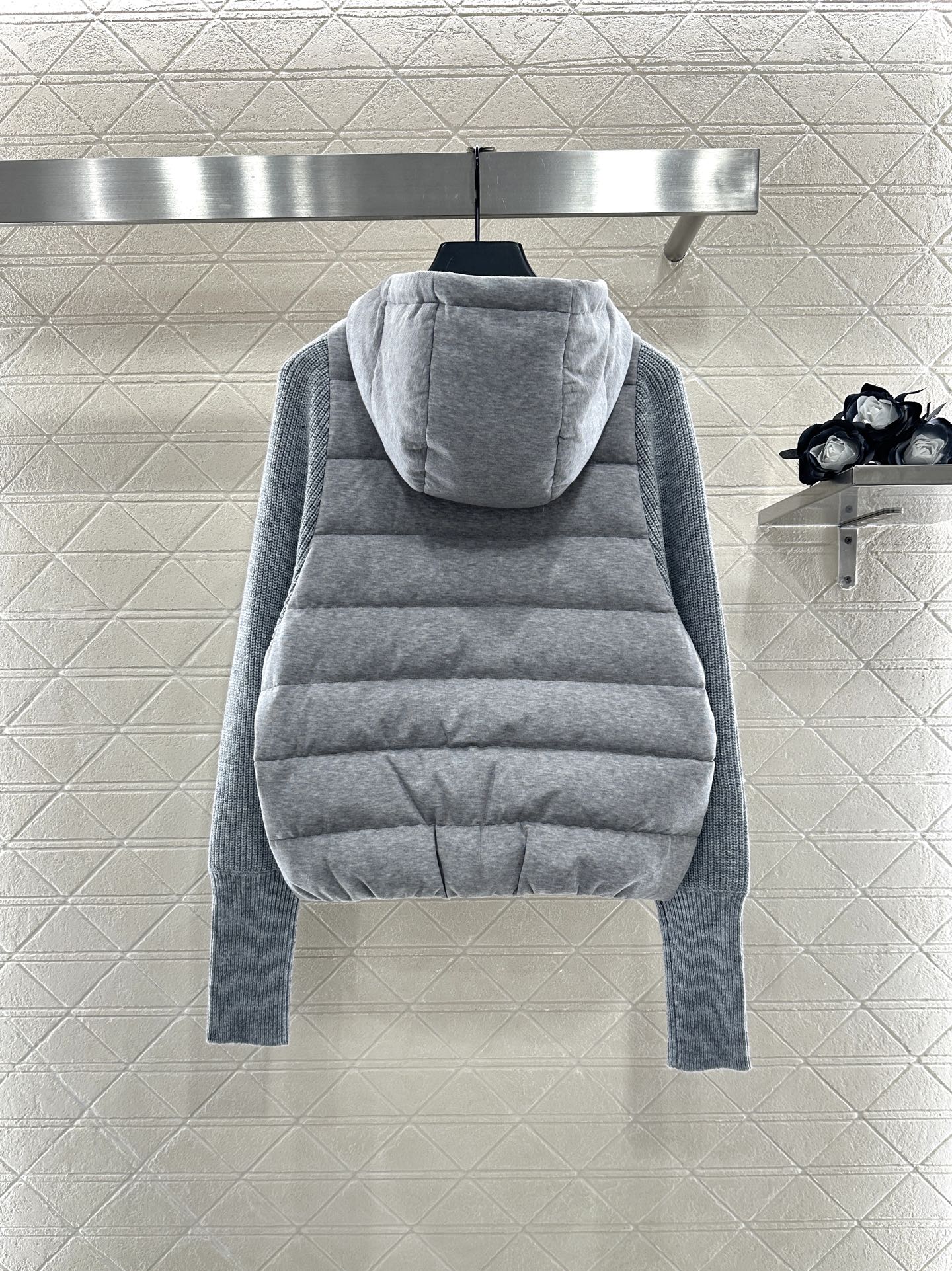 ♥BC*♥2025新品上架 连帽拼接拉链羽绒服定制YB精梳棉➕羊毛材质 其工艺还原，升级材质，带有毛绒纹