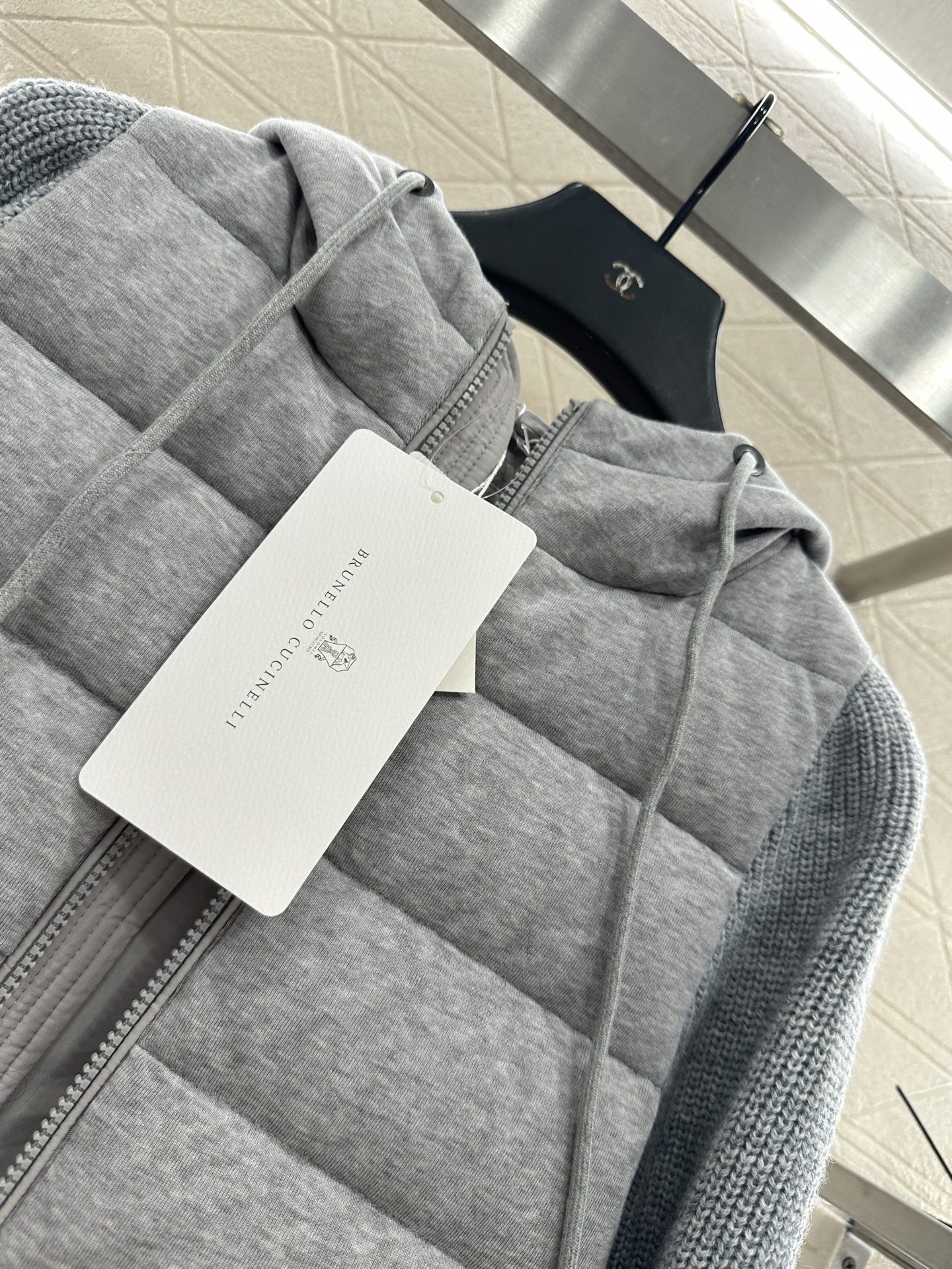 ♥BC*♥2025新品上架 连帽拼接拉链羽绒服定制YB精梳棉➕羊毛材质 其工艺还原，升级材质，带有毛绒纹