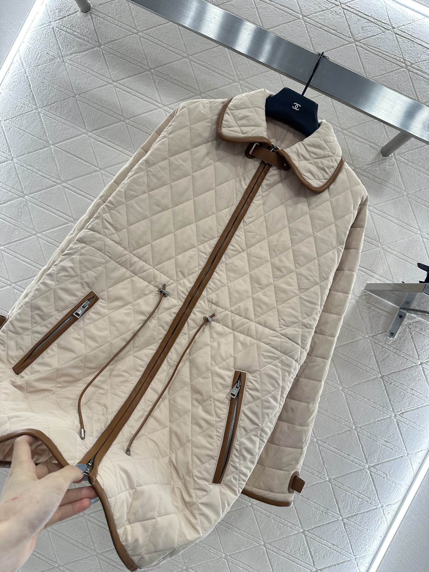Elegant Quilted Coat with Cord Waist, Designer Inspired, Perfect for Fall 8 i1759069551091 9649 0 6