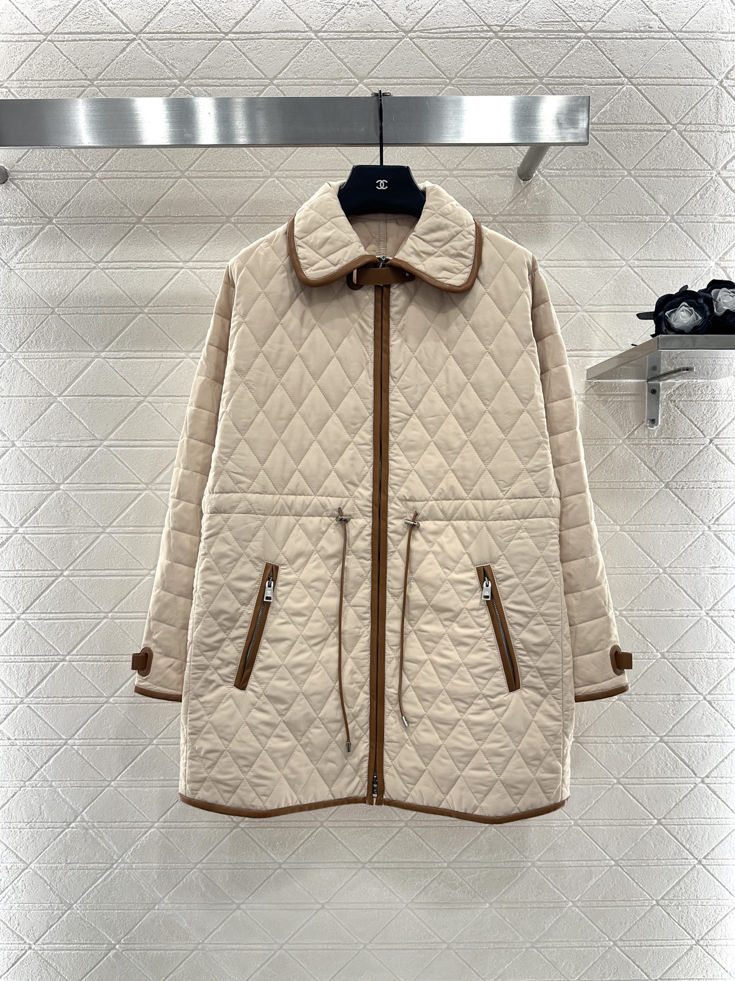 Elegant Quilted Coat with Cord Waist, Designer Inspired, Perfect for Fall 1 i1759069551155 7226 0 0