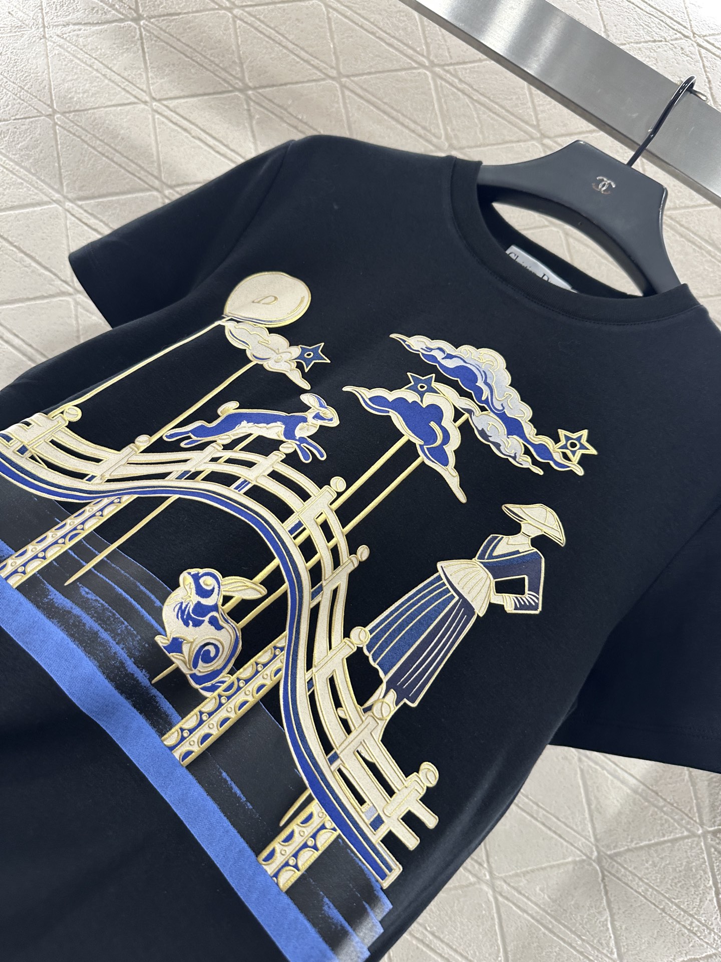 ♥Dio*♥2025新品上架 东方元素印花𝑇𝑒𝑒定制YB原生全棉材质，质感高级，柔软舒适，常规短袖T恤裁