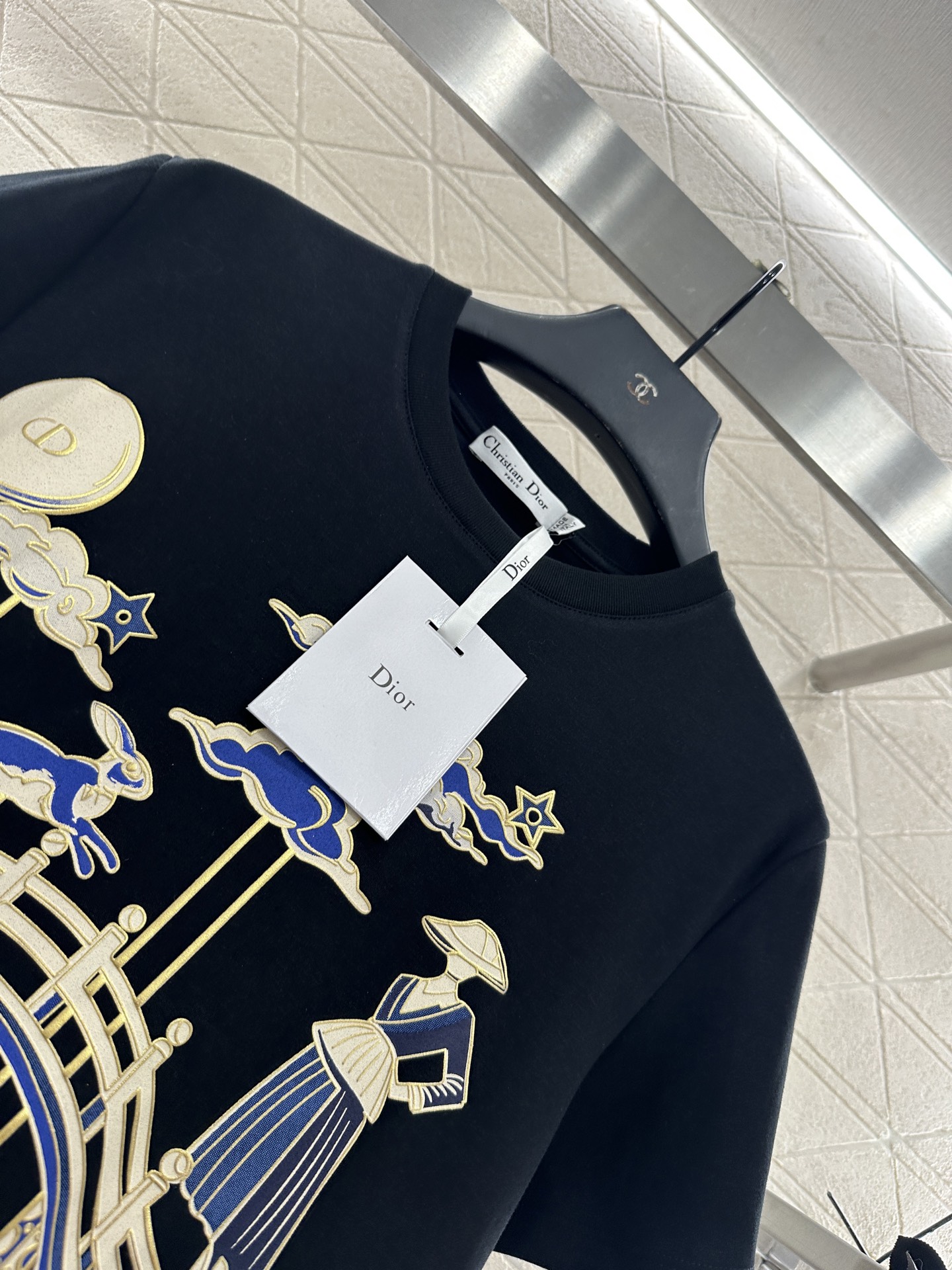 ♥Dio*♥2025新品上架 东方元素印花𝑇𝑒𝑒定制YB原生全棉材质，质感高级，柔软舒适，常规短袖T恤裁