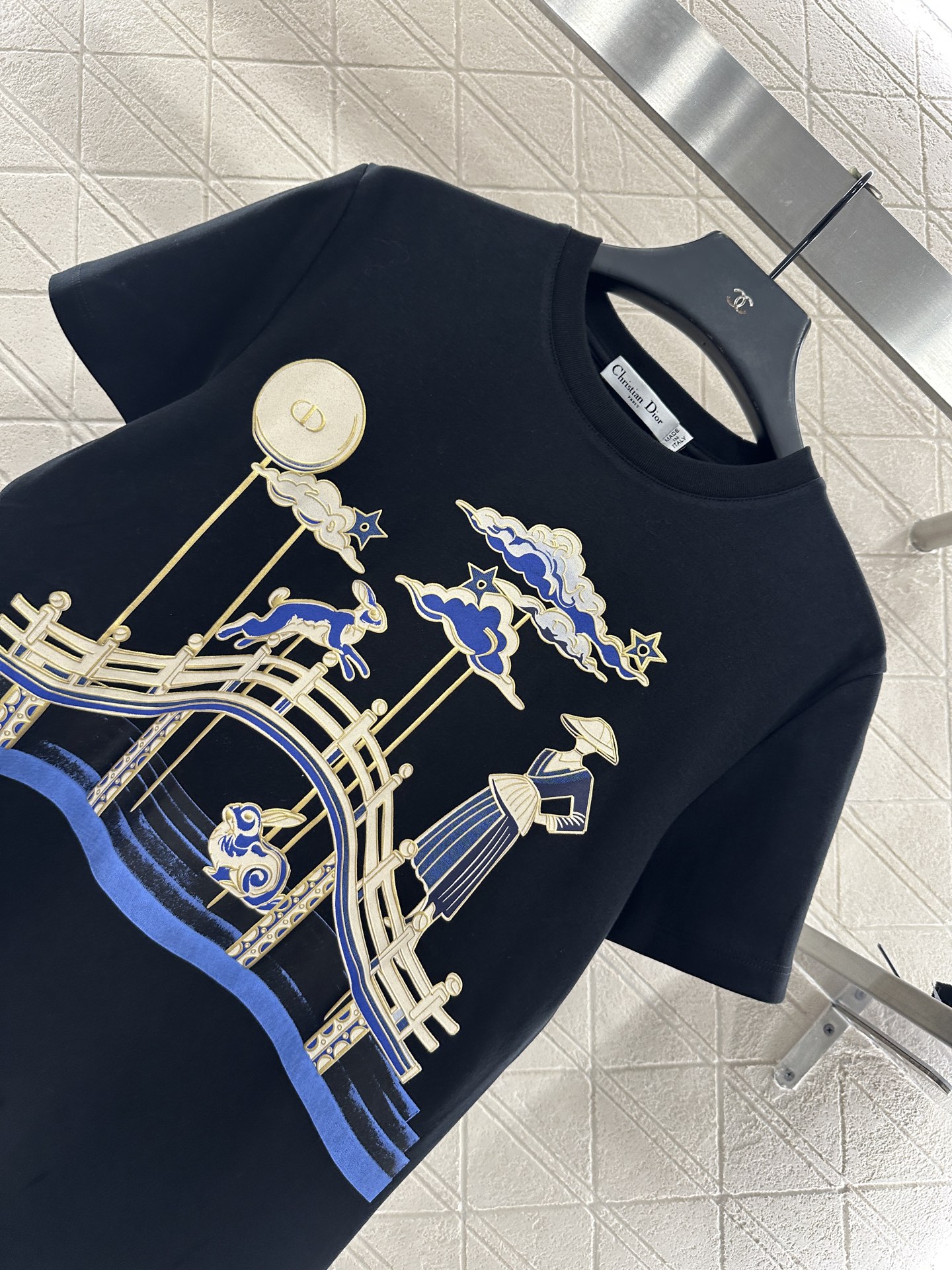 ♥Dio*♥2025新品上架 东方元素印花𝑇𝑒𝑒定制YB原生全棉材质，质感高级，柔软舒适，常规短袖T恤裁