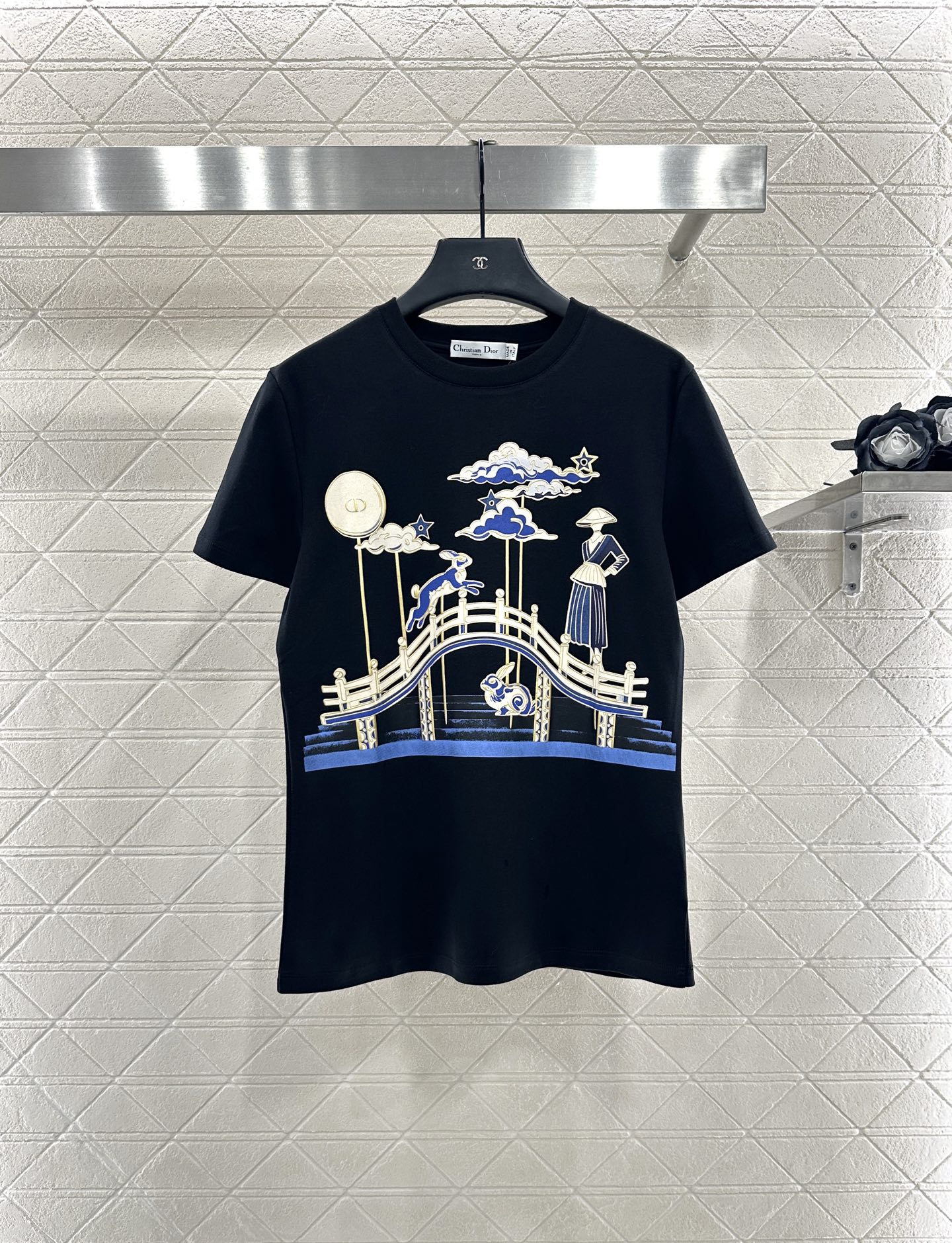 ♥Dio*♥2025新品上架 东方元素印花𝑇𝑒𝑒定制YB原生全棉材质，质感高级，柔软舒适，常规短袖T恤裁