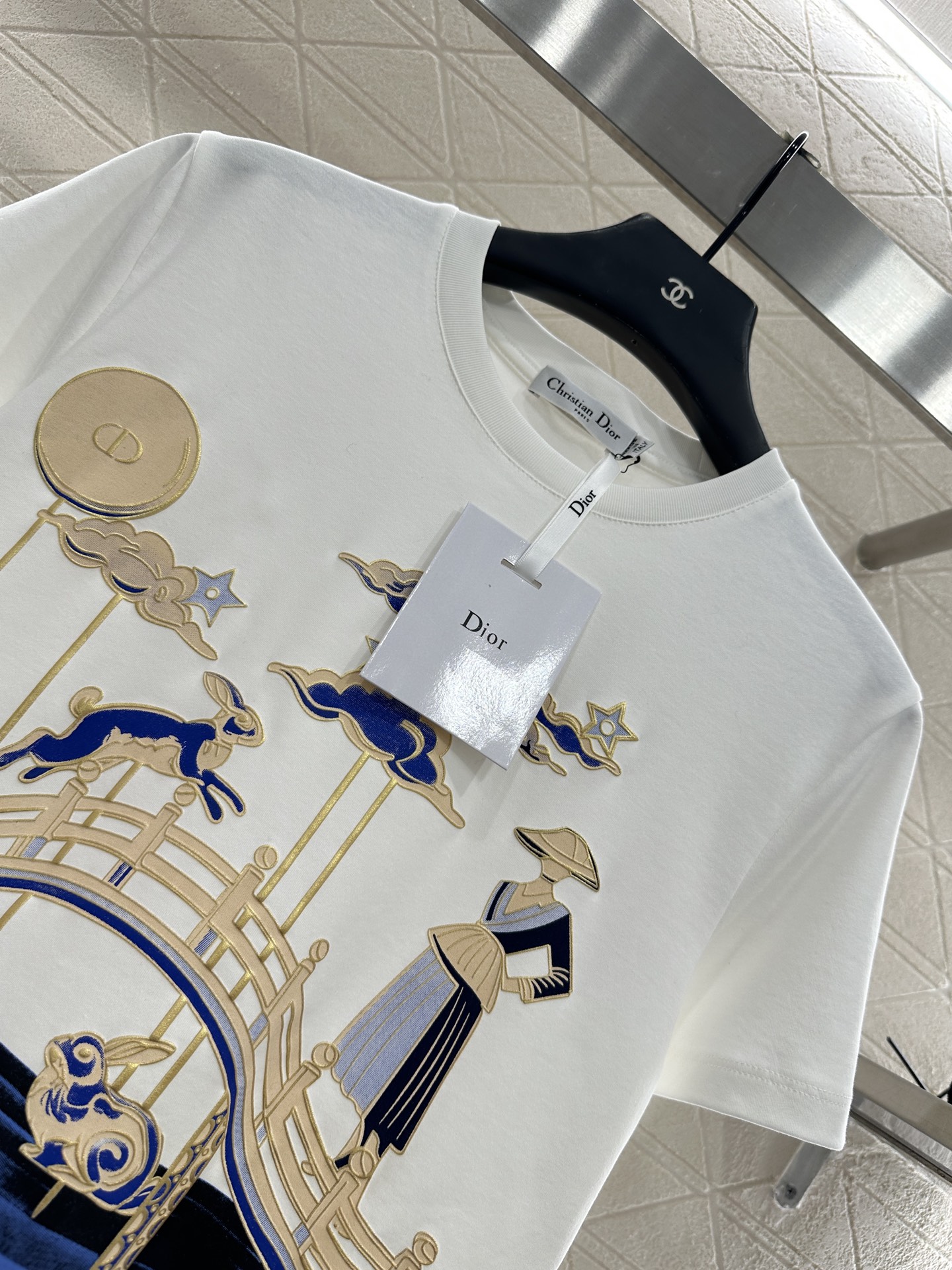 ♥Dio*♥2025新品上架 东方元素印花𝑇𝑒𝑒定制YB原生全棉材质，质感高级，柔软舒适，常规短袖T恤裁