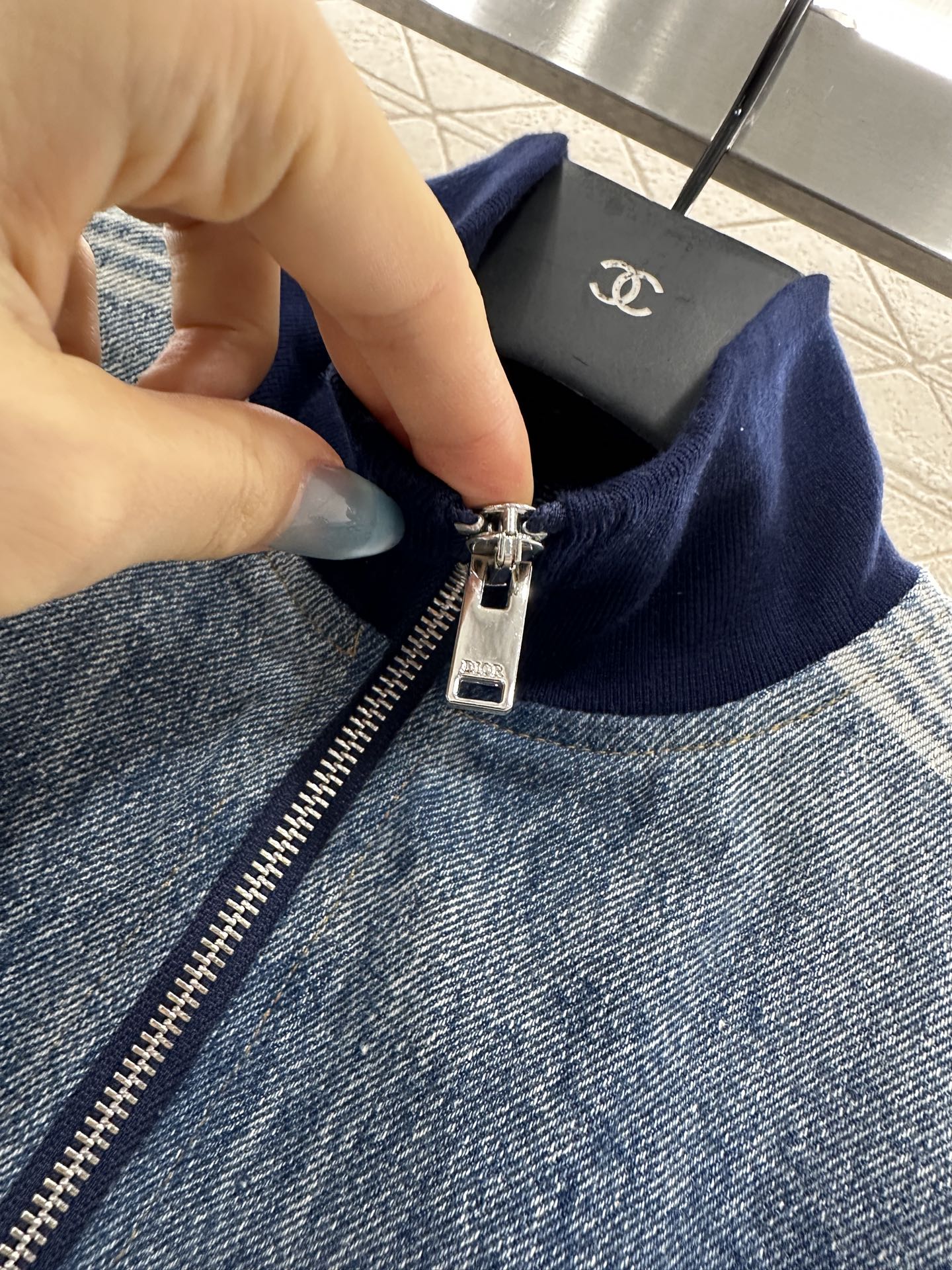 ♥Dio*♥2025新品上架棒球牛仔外套织带长裤套装定制YB斜纹全棉牛仔材质，水洗做旧复古蓝，棒球款式牛