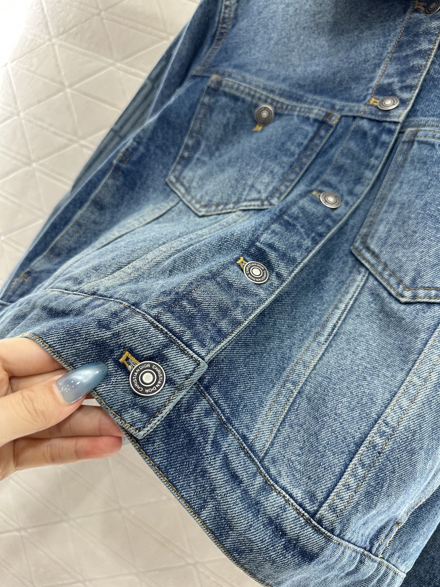 ♥Dio*♥2025新品上架毛绒翻领牛仔外套半裙套装定制YB斜纹全棉牛仔材质，水洗做旧复古蓝➕碳灰黑色可