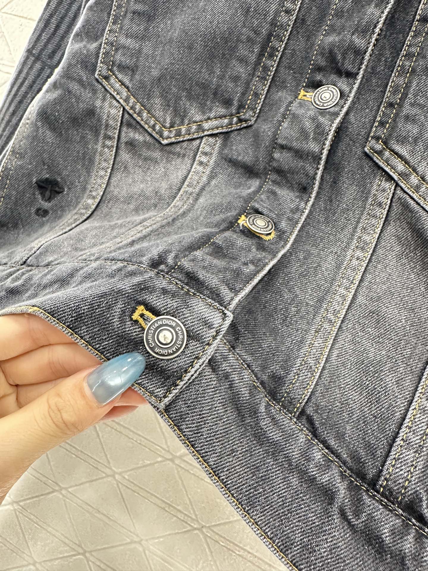 ♥Dio*♥2025新品上架毛绒翻领牛仔外套半裙套装定制YB斜纹全棉牛仔材质，水洗做旧复古蓝➕碳灰黑色可