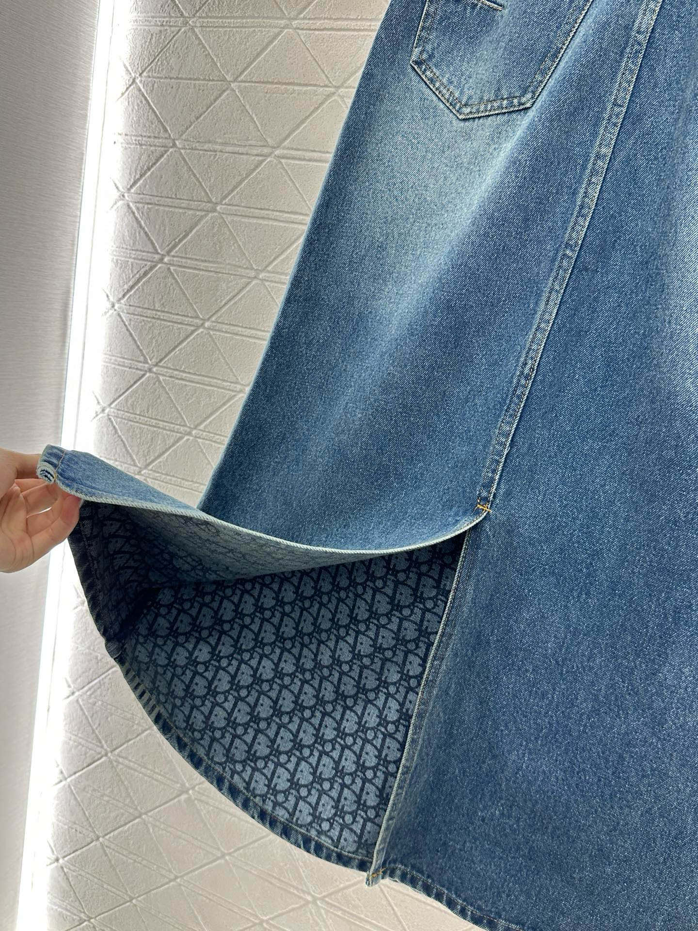 ♥Dio*♥2025新品上架毛绒翻领牛仔外套半裙套装定制YB斜纹全棉牛仔材质，水洗做旧复古蓝➕碳灰黑色可